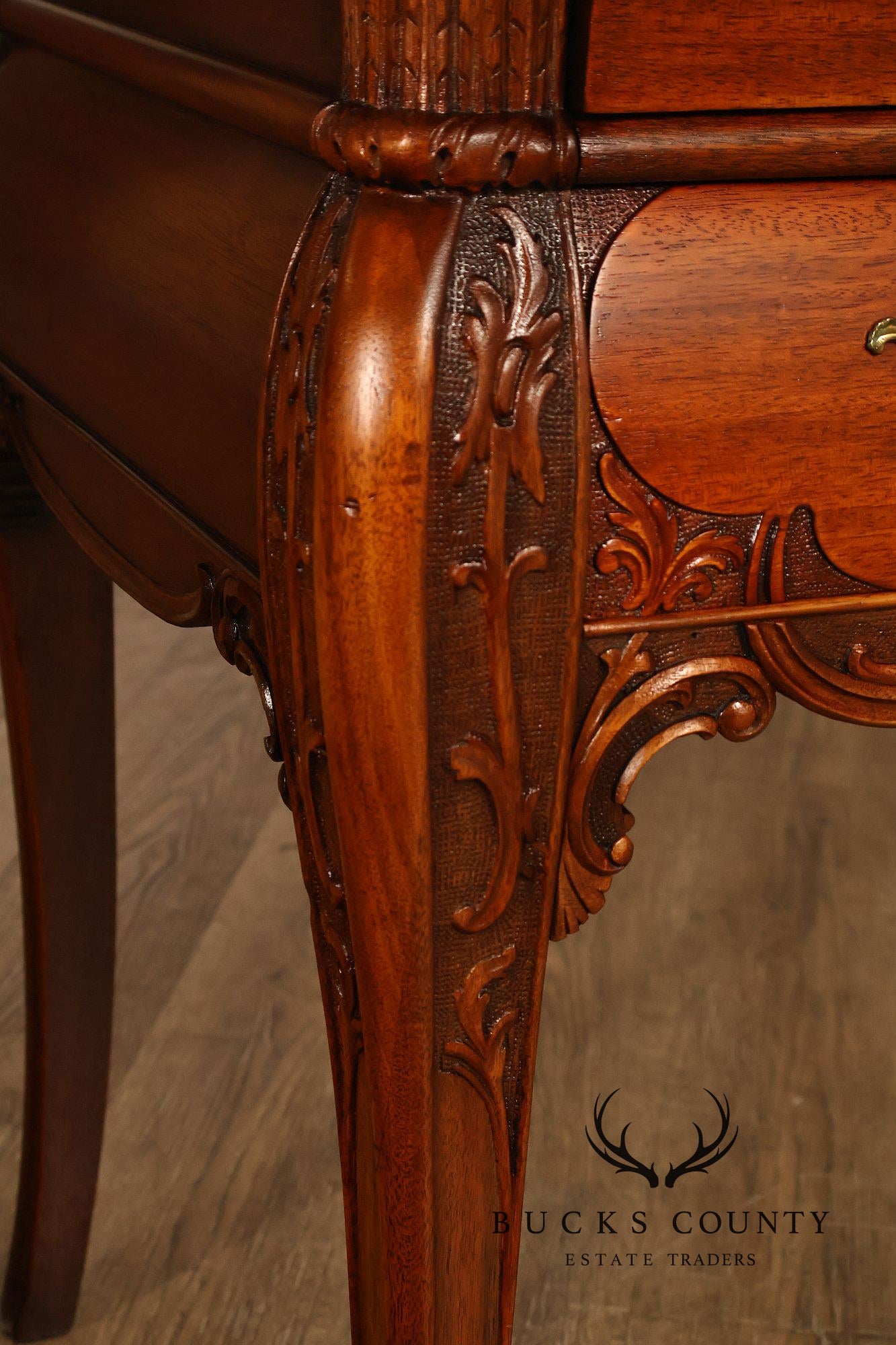RJ Horner Antique Carved Mahogany Vanity With Mirror