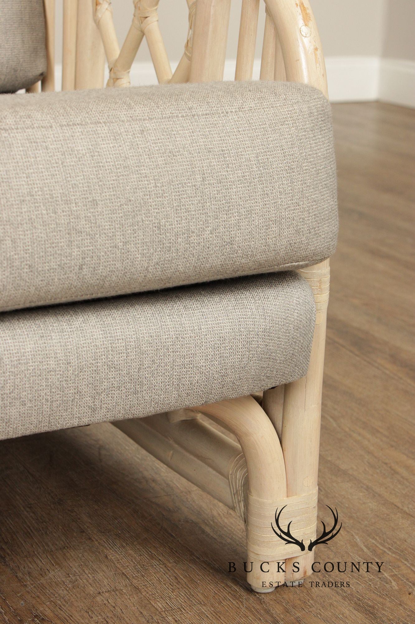 Brighton Pavilion Style Vintage Rattan Three-Seat Sofa