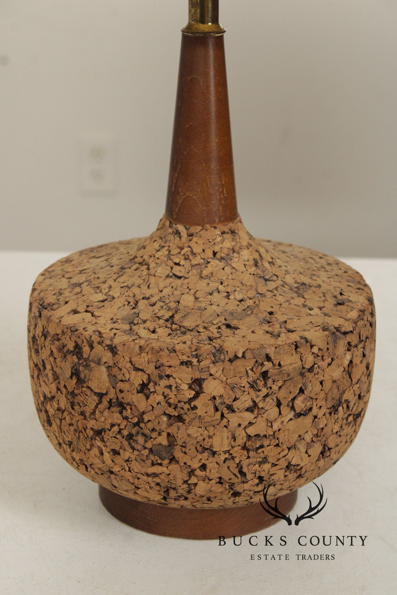Mid Century Modern Cork Table Lamp