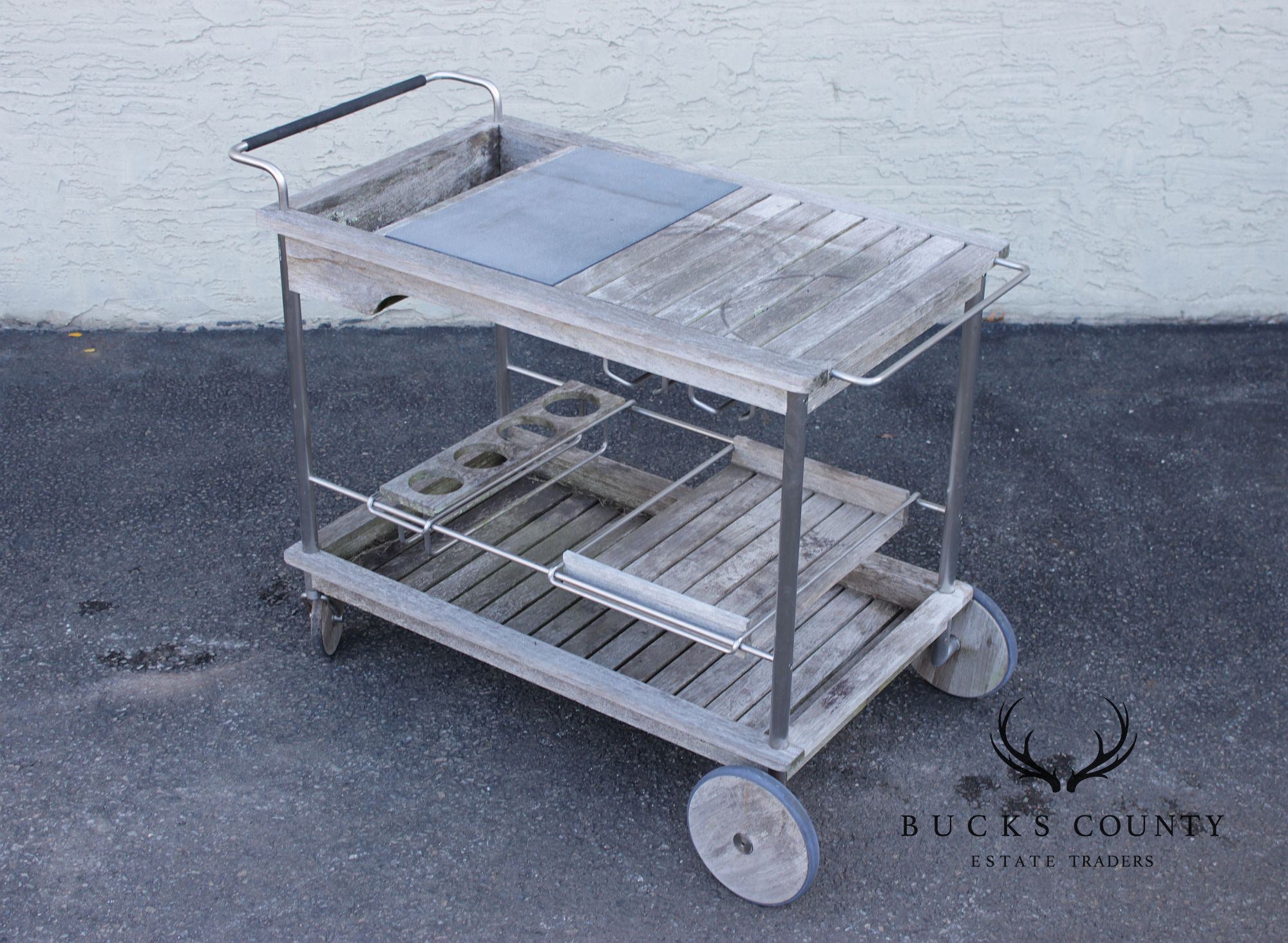 Gloster Teak Outdoor Bar Cart