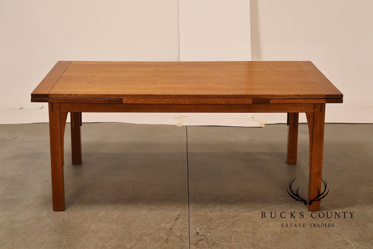 Stickley Mission Collection Oak Draw Top Extension Dining Table