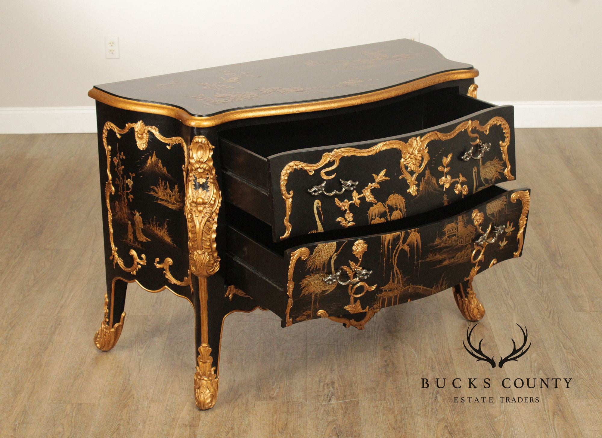 French Louis XV Style Ormolu Mounted Chinoiserie Commode