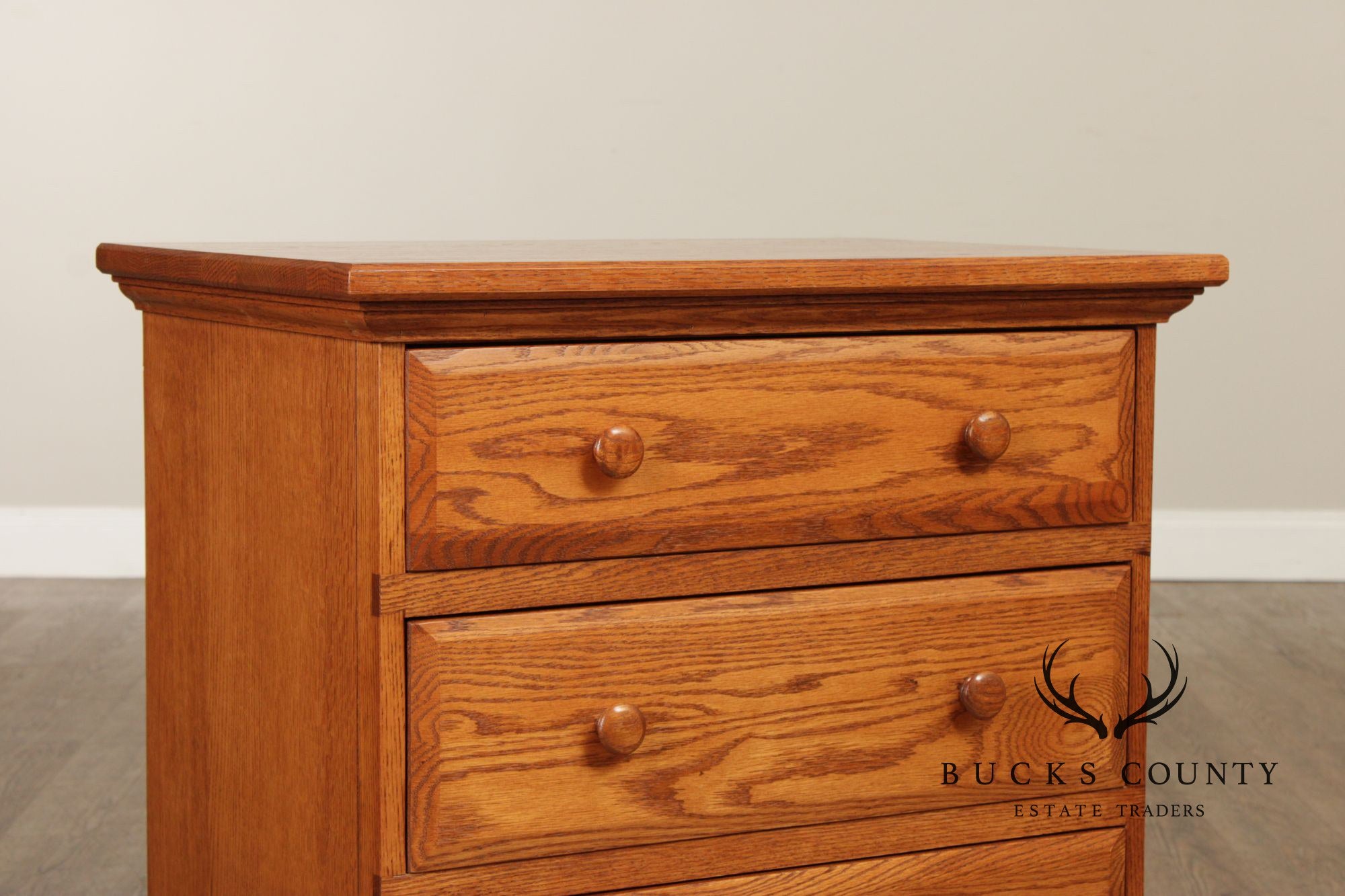Hunt Country Furniture Pair of Oak Three-Drawer Nightstands