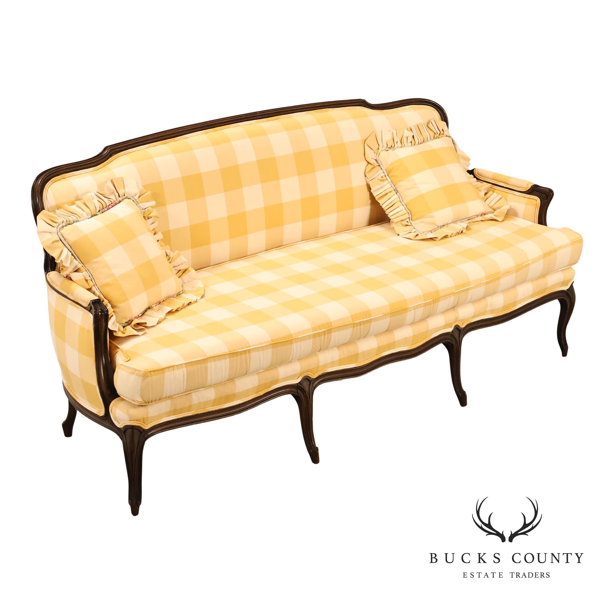 Fogle Furniture Co. Vintage French Louis XV Style Carved Wood Sofa