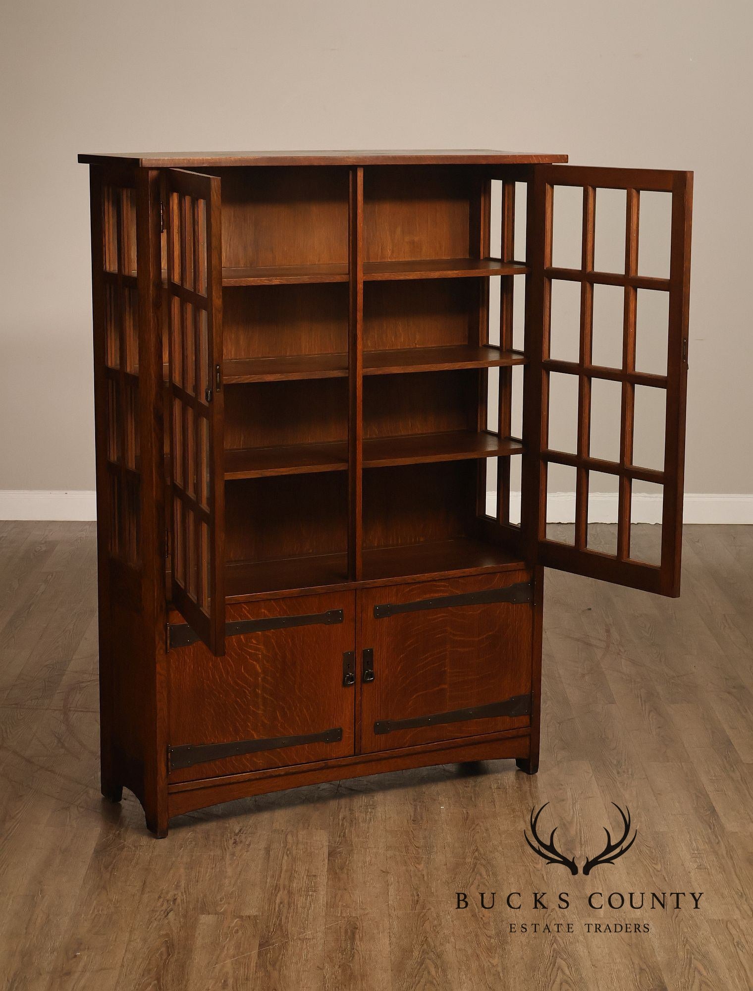 Antique L. & J.G. Stickley Mission Oak China Cabinet No. 729