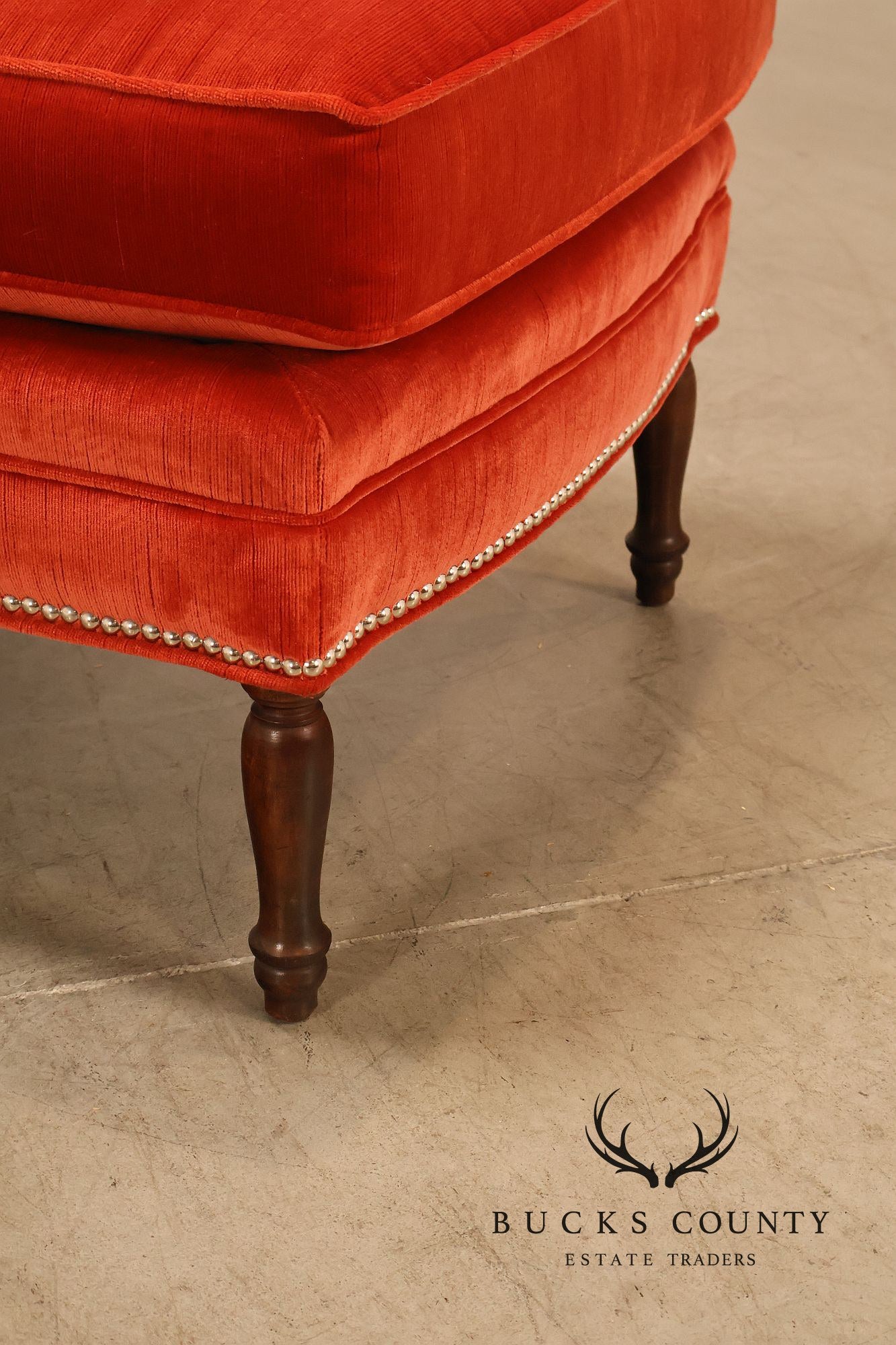 Vintage Channel Back Upholstered Chaise Lounge