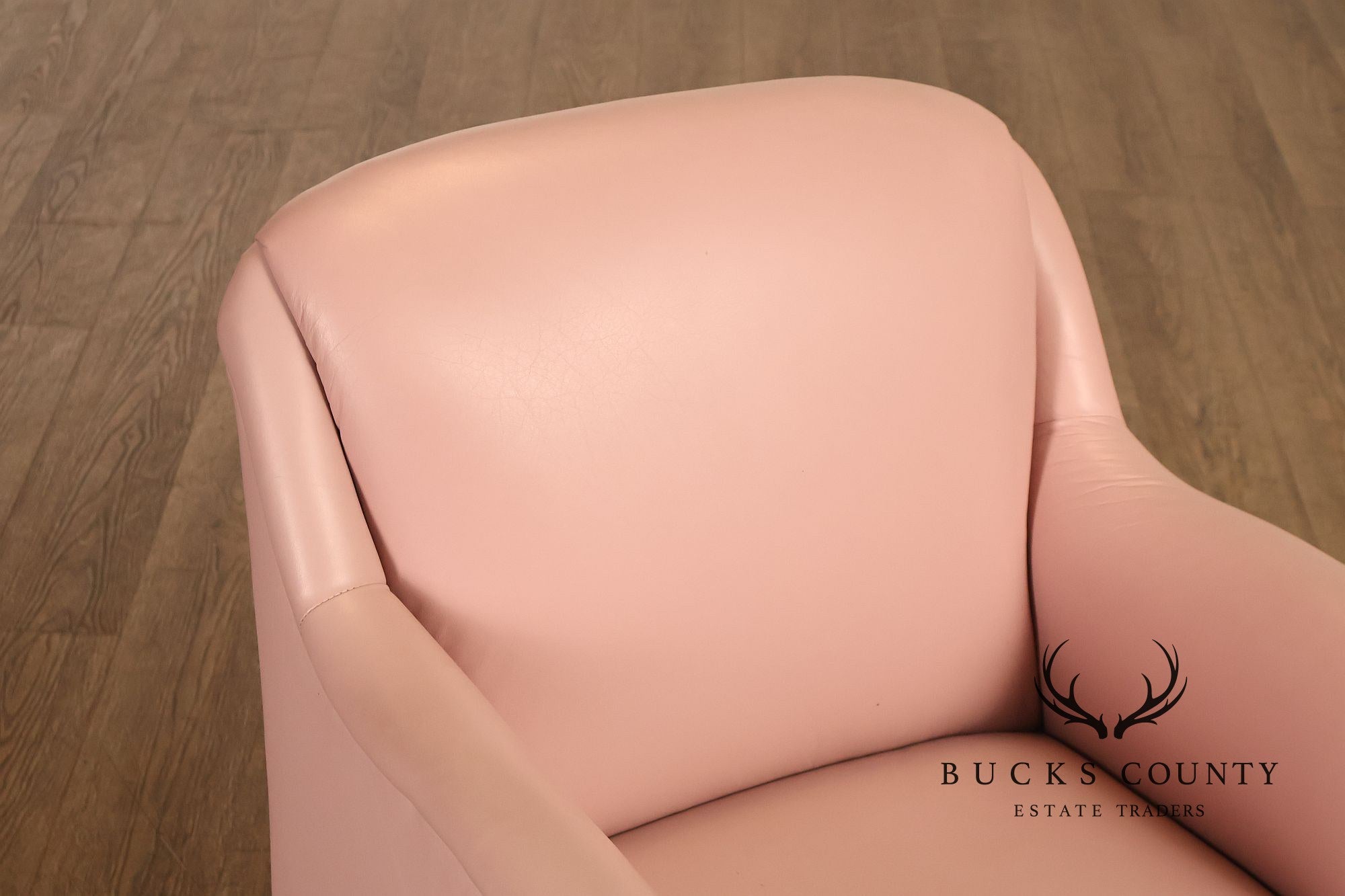 Vintage Lazar Industries East Pair Of Contemporary Modern Pink Upholstered Armchairs