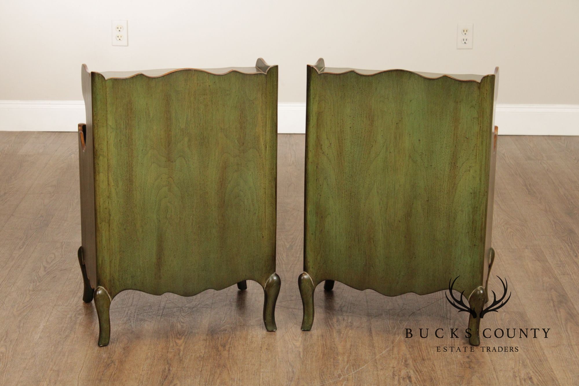 French Louis XV Style Vintage Pair Of Painted Nightstands