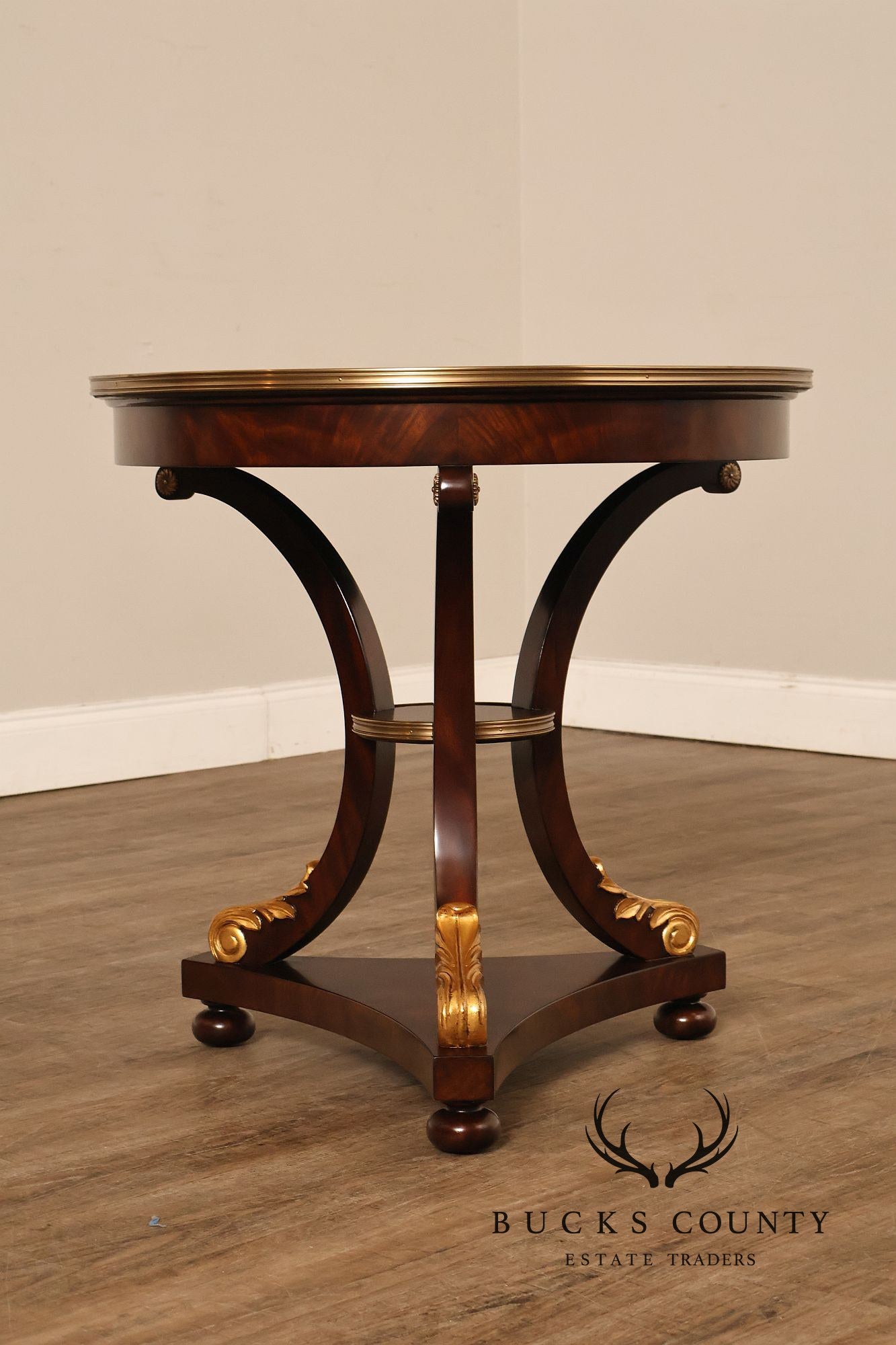 Theodore Alexander Pair of 'After Dinner Drinks' Mahogany Side Tables