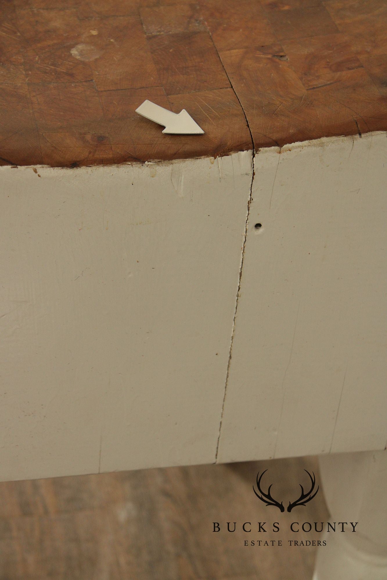 Vintage Painted Butcher Block Table