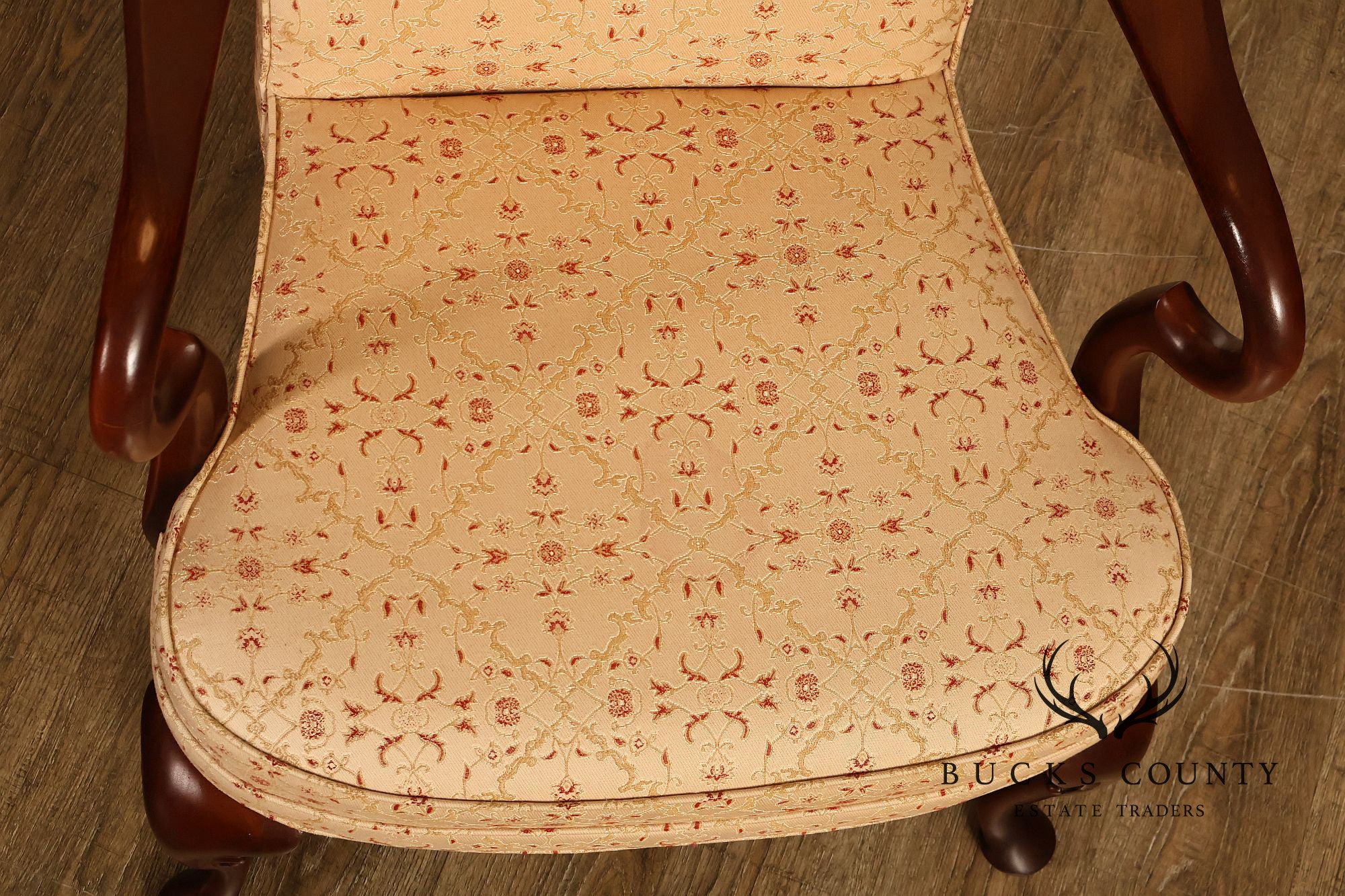 Hickory Chair Queen Anne Style Mahogany Armchair