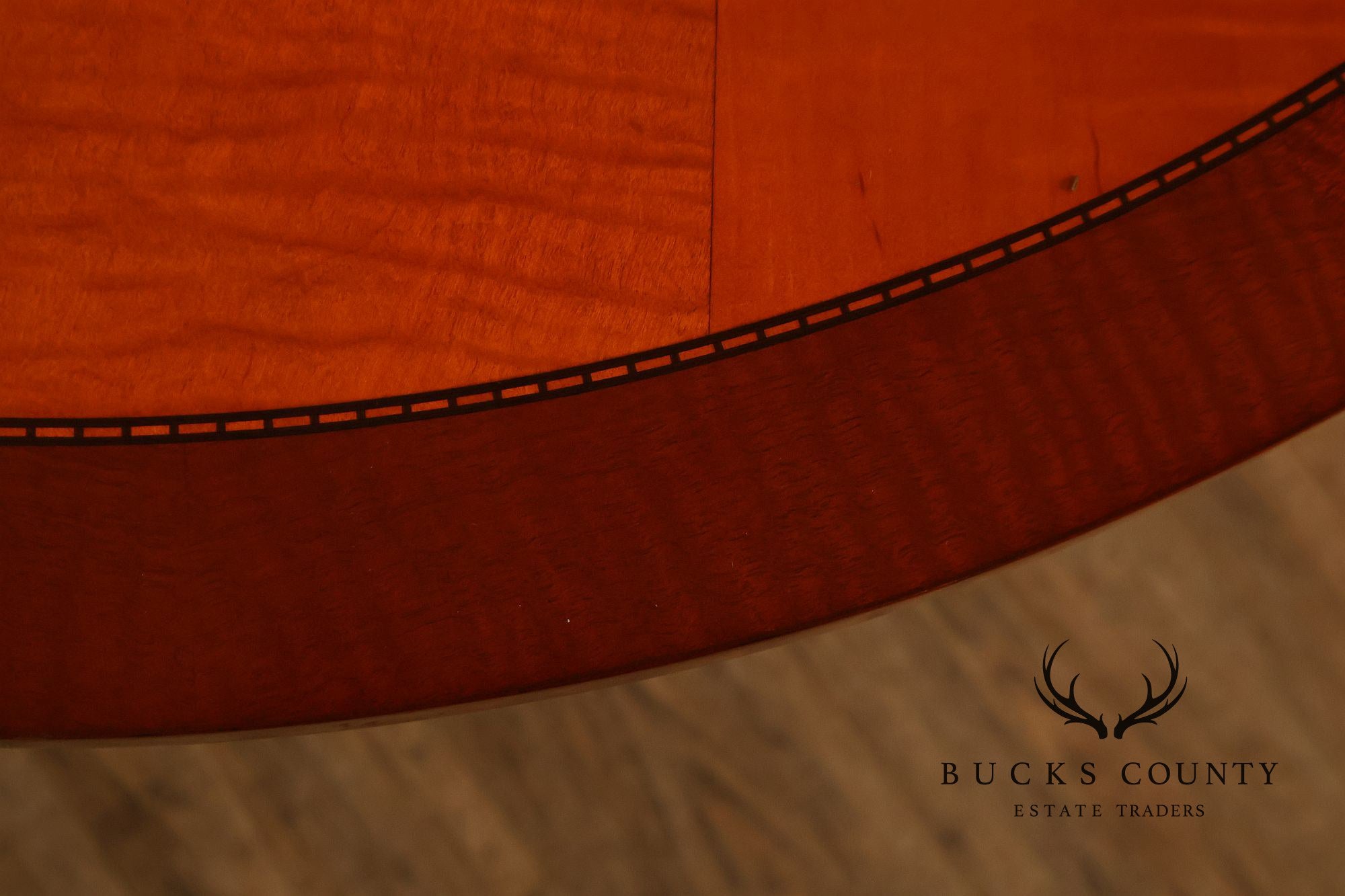 Kindel Kent Mahogany Banded Oval Dining Table with Three Leaves