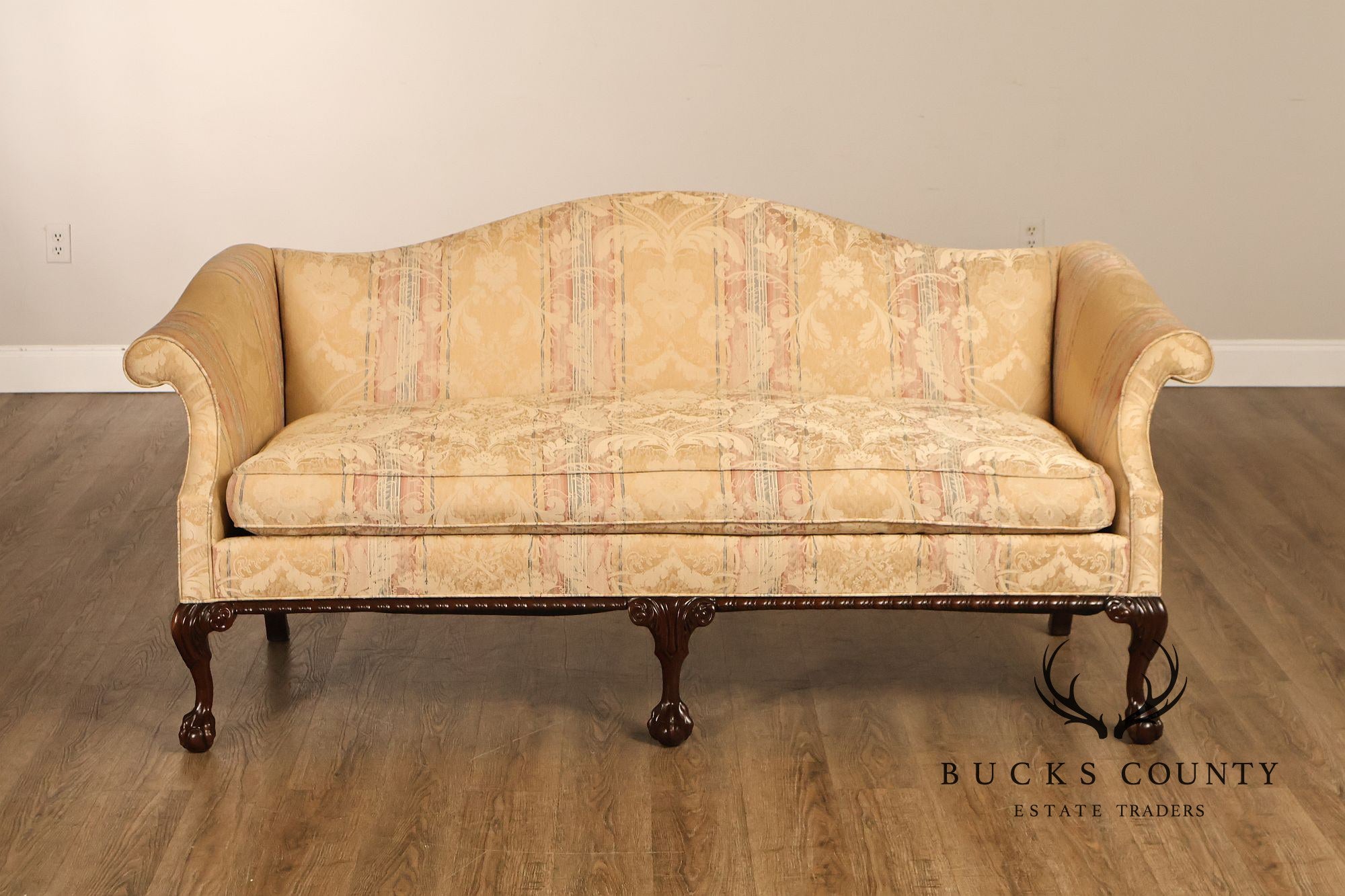 Hickory Chair Chippendale Style Mahogany Camelback Sofa