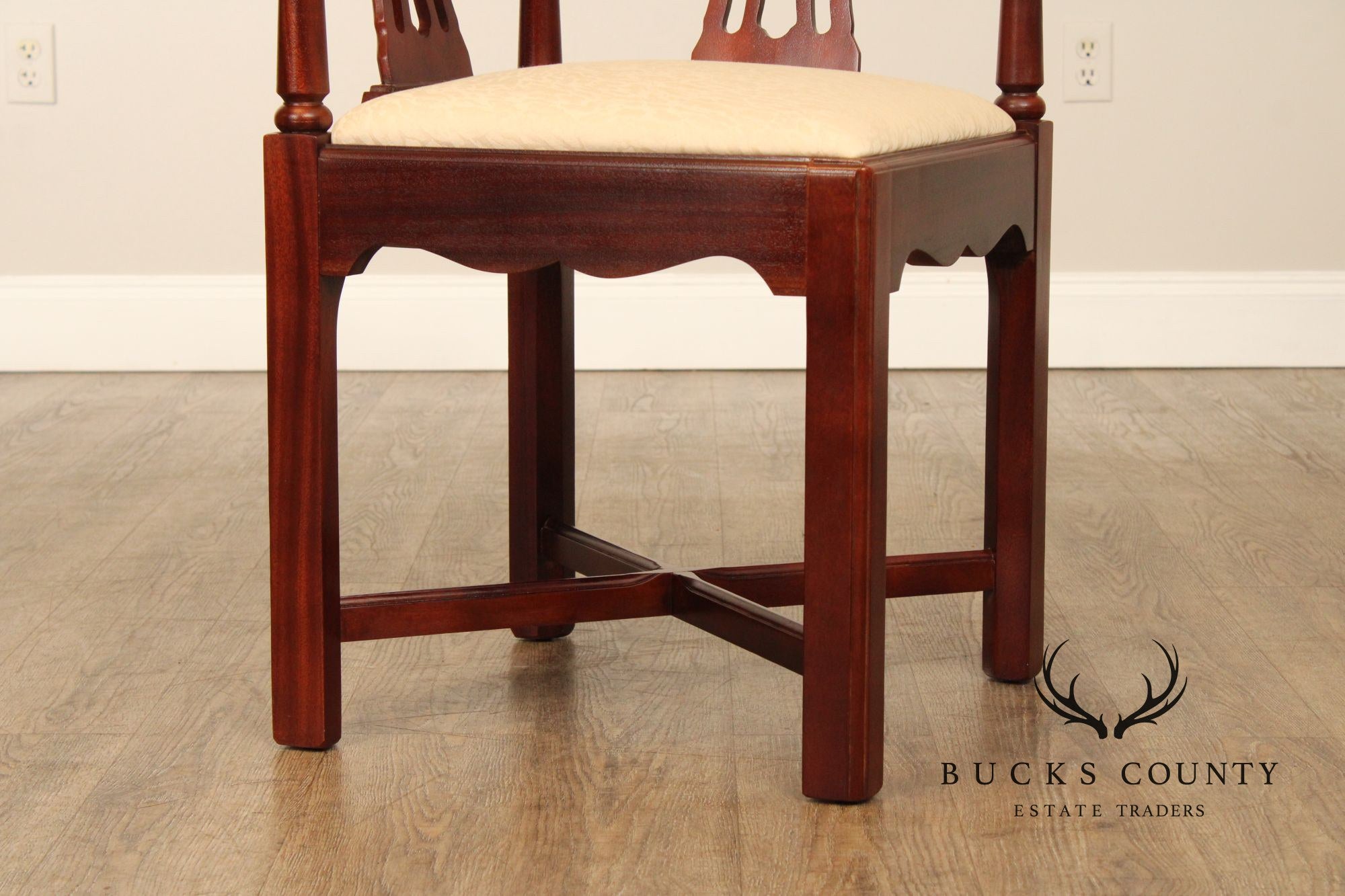 Hickory Chair Chippendale Style Pair of Mahogany Corner Chairs