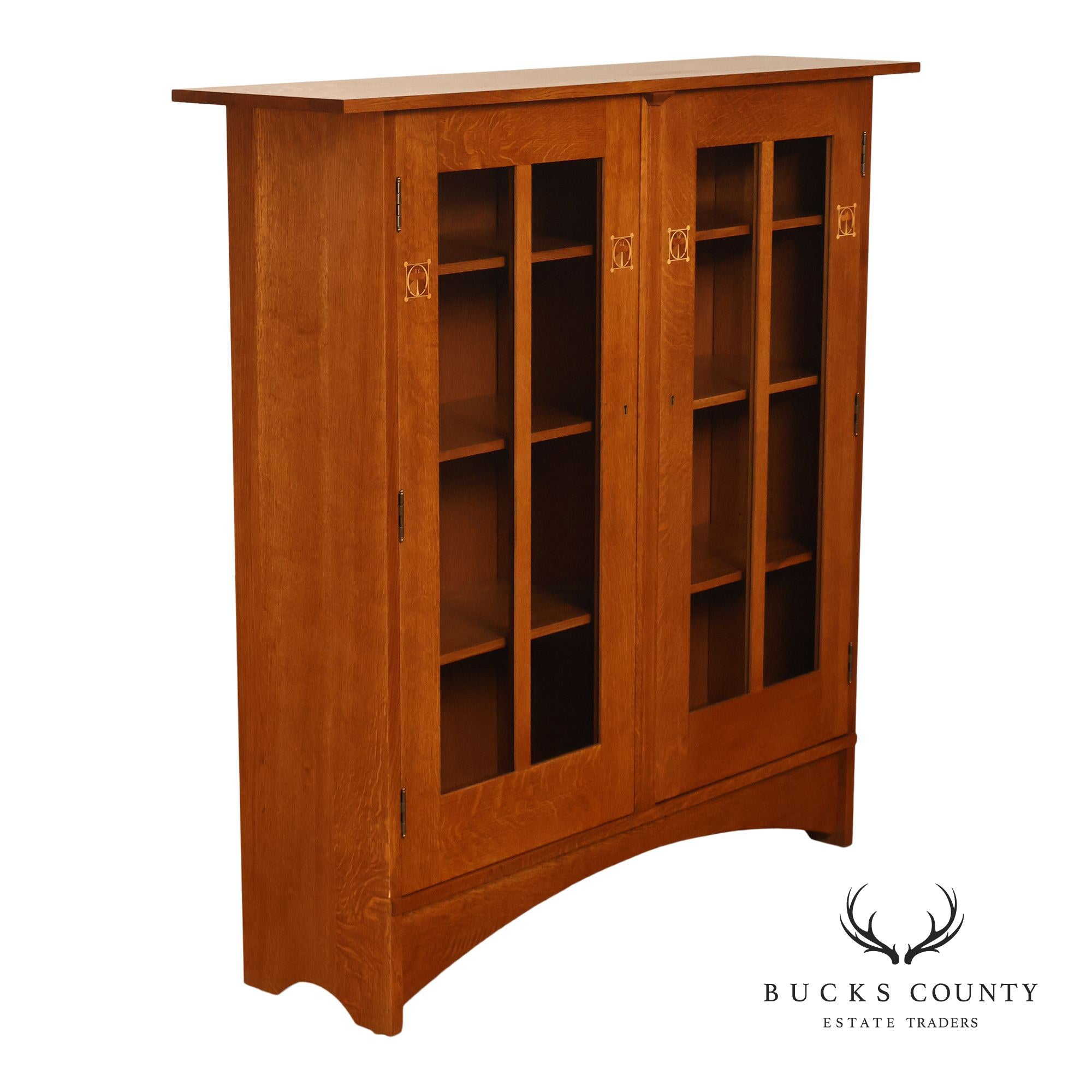 Stickley Harvey Ellis Mission Oak Inlay Bookcase