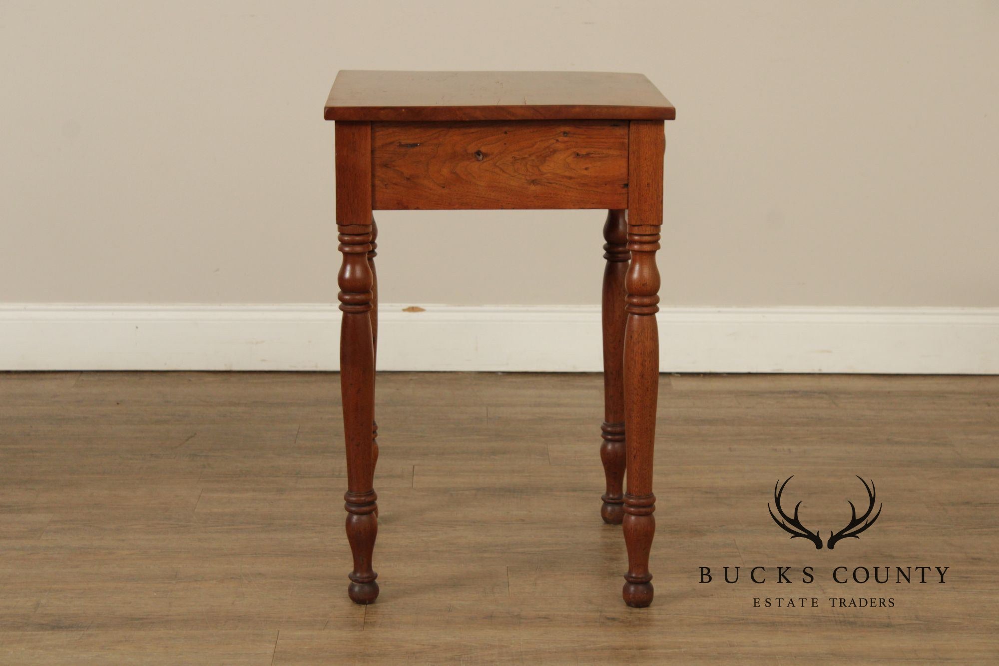 Antique Sheraton Tiger Maple And Walnut Side Table