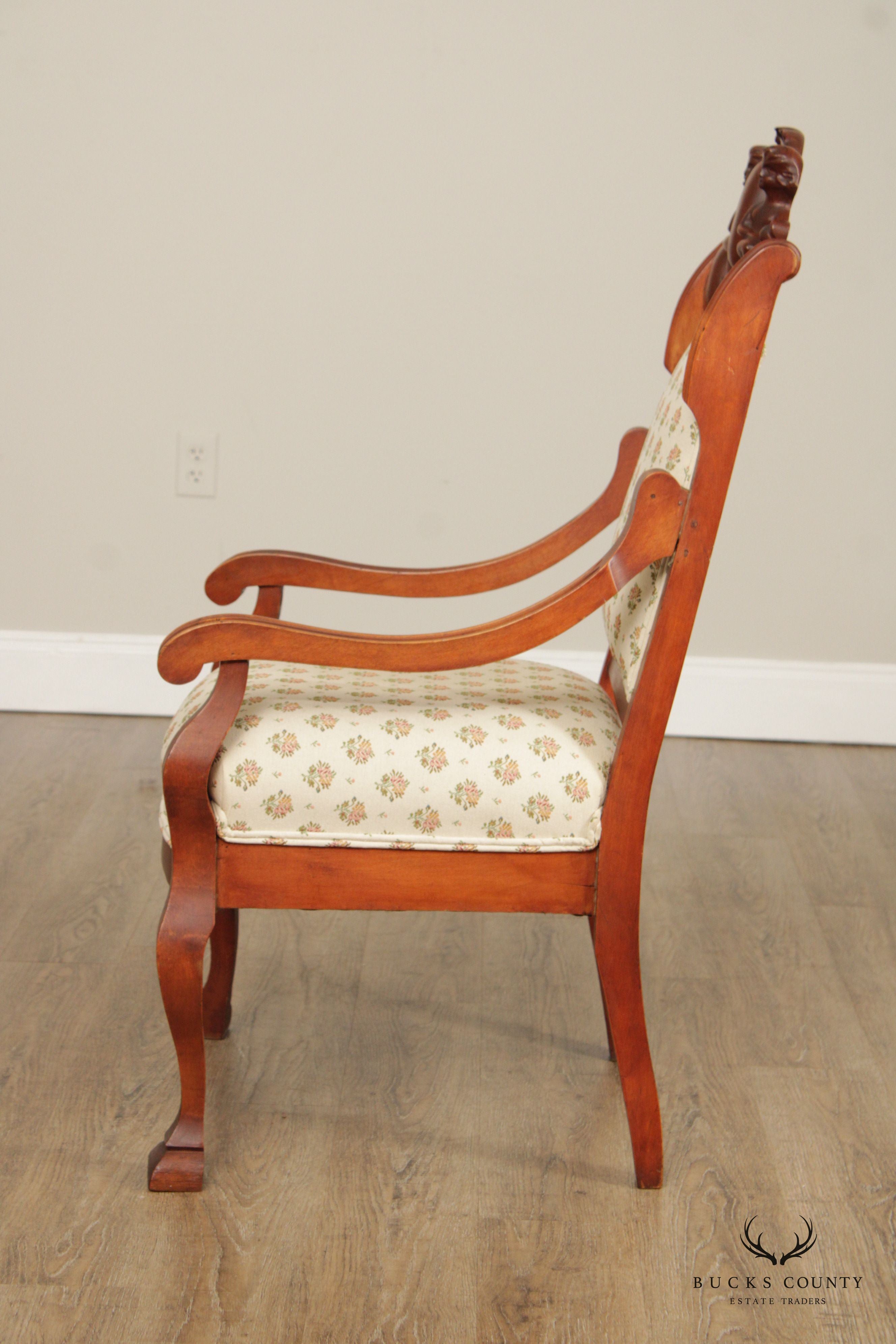 Antique Victorian Figural Carved Armchair