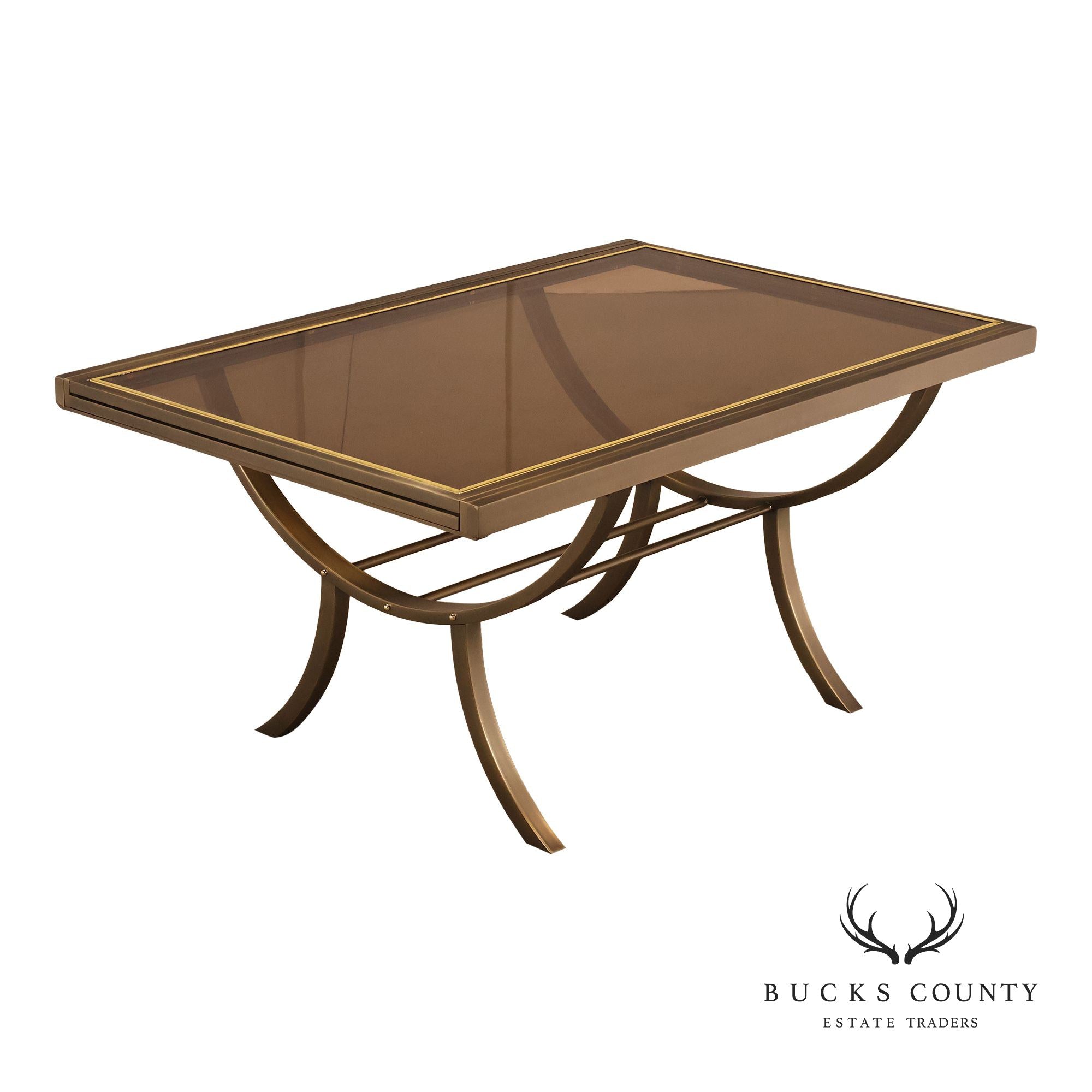 DIA Design Institute of America Glass Top Expandable Dining Table