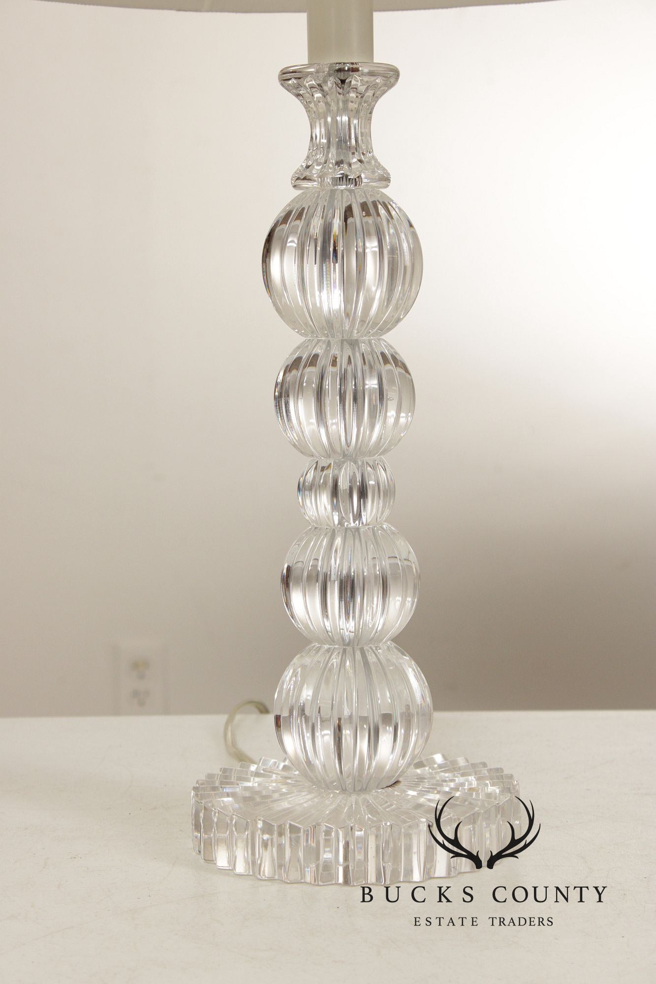 Bradburn Gallery Contemporary Pair of Glass and Lucite Table Lamps