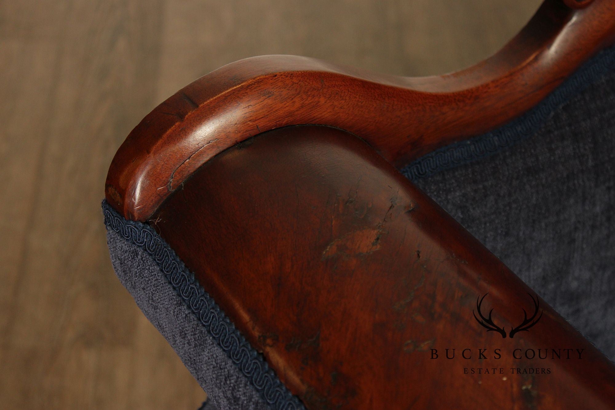 Antique American Carved Mahogany Classical Empire Sofa