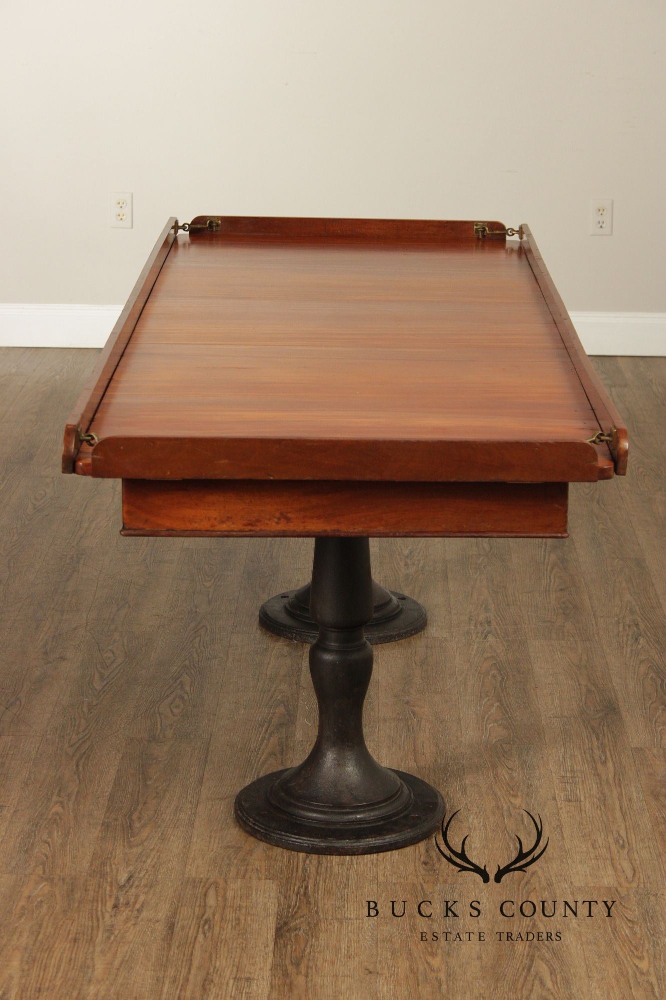 Antique Ship’s Table With Set Of Six Ship Chairs