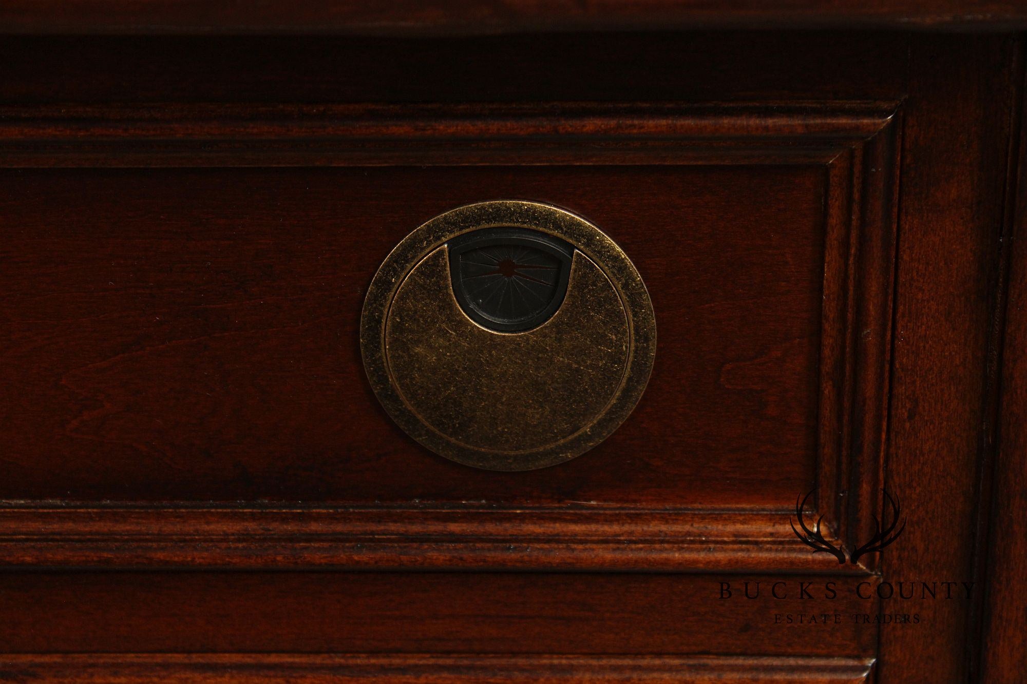 Ethan Allen Leather Top Cherry 'Buckley' Executive Desk