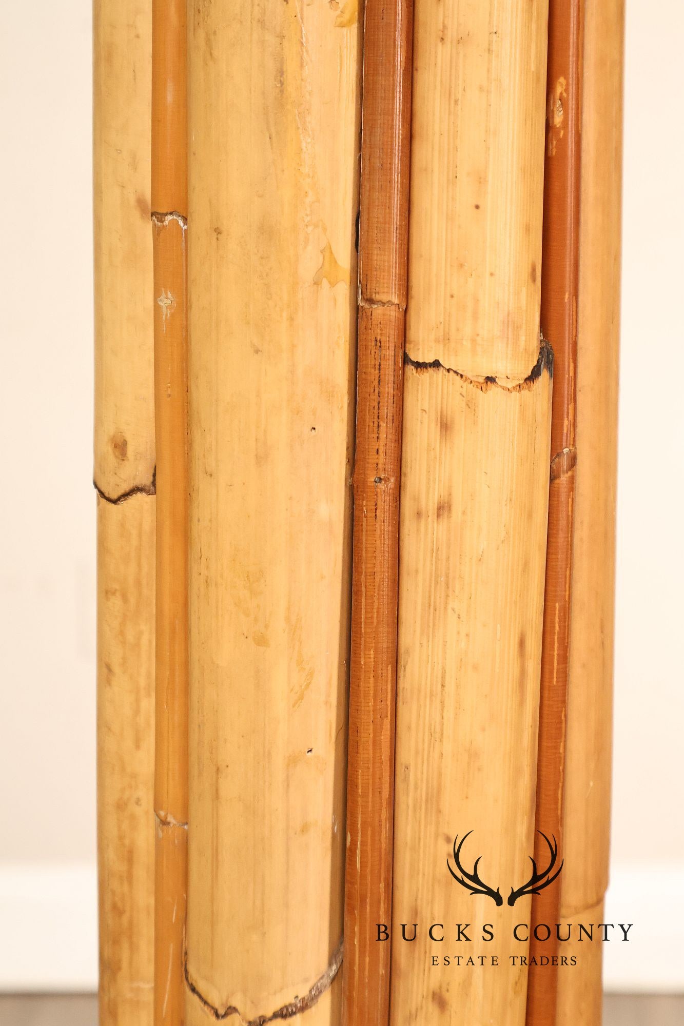 MacKenzie-Childs Rabbit Floor Lamp With Bamboo Column And Beaded Shade