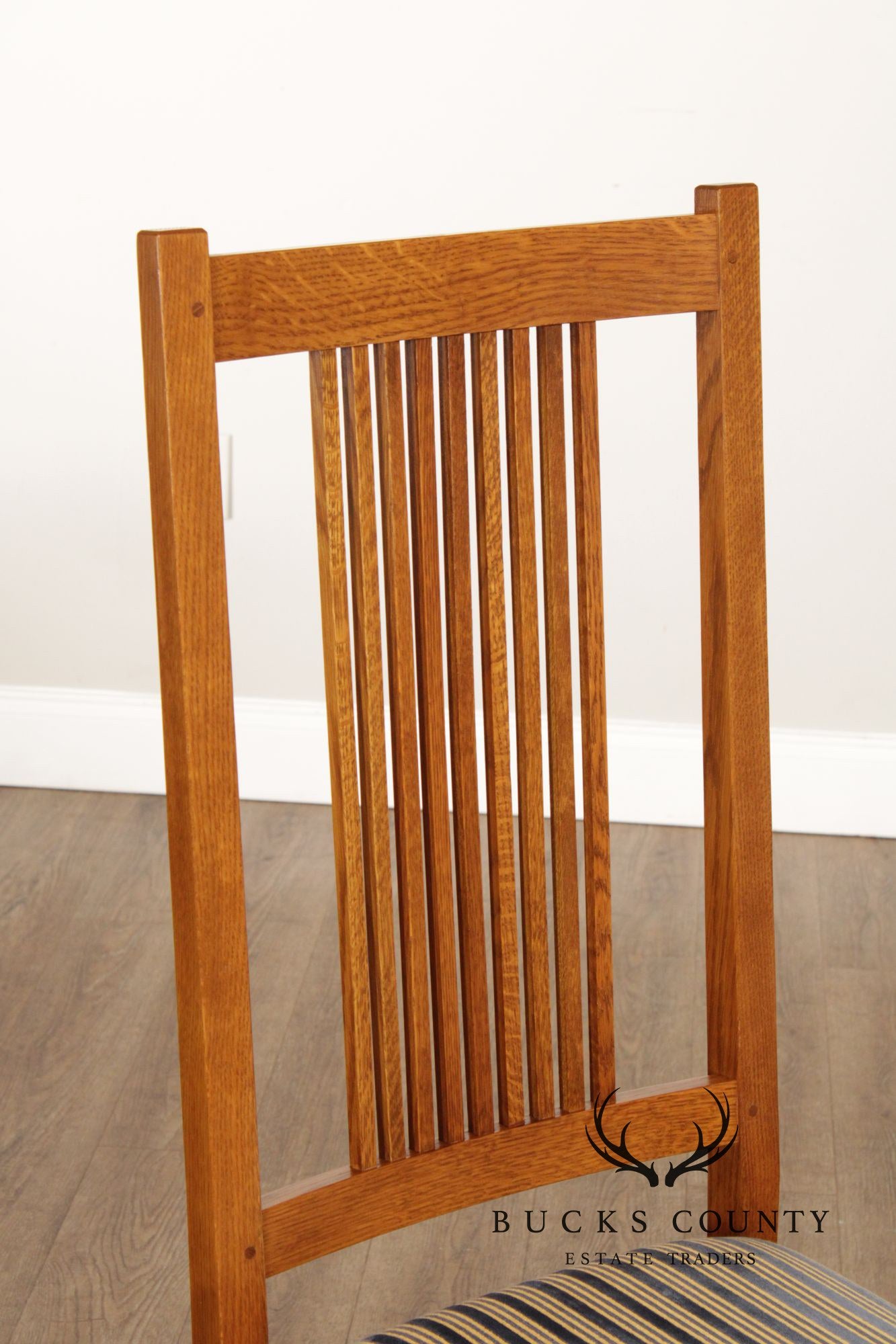 Stickley Mission Collection Set of Six Oak Spindle Dining Chairs