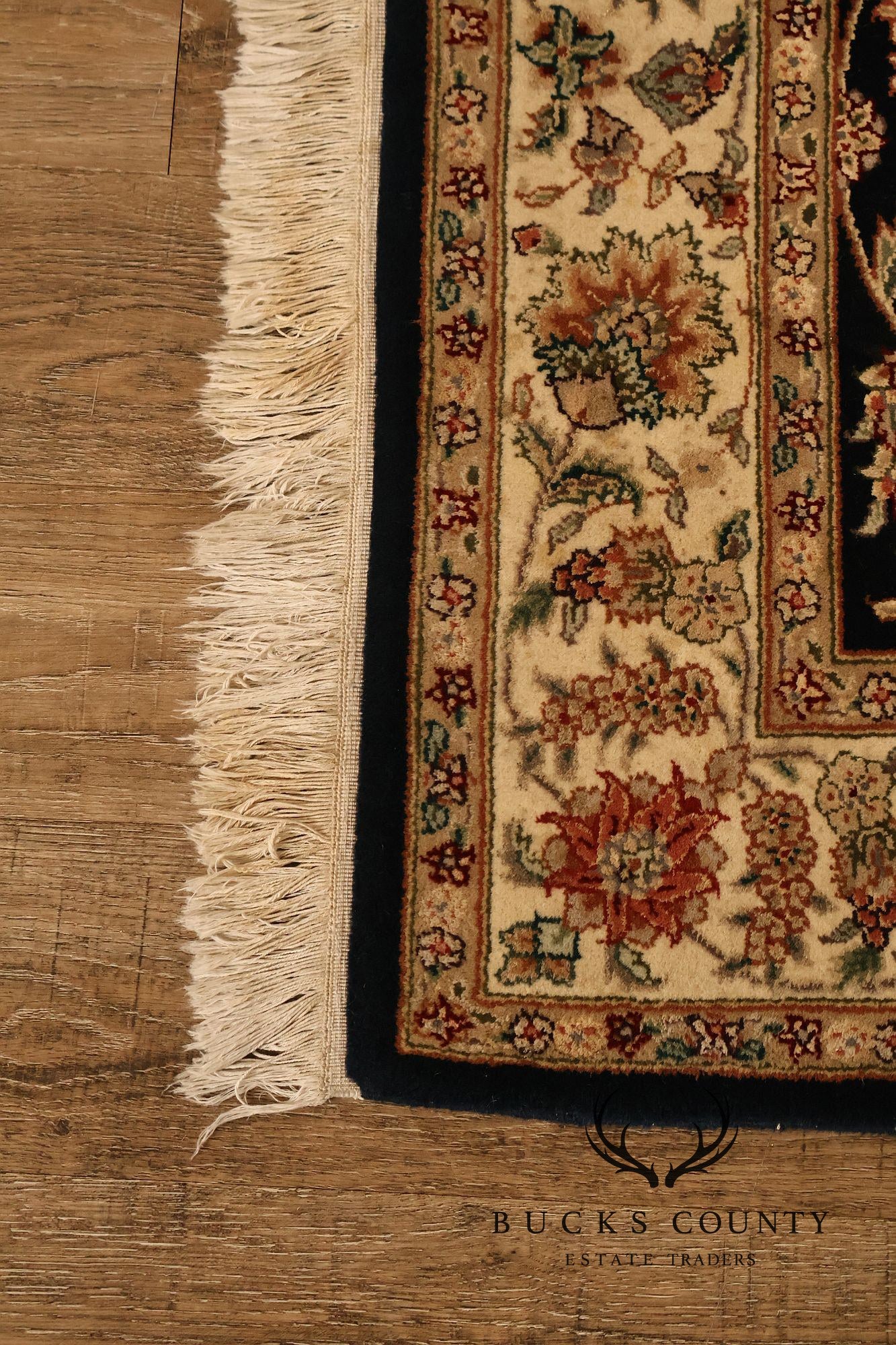 Chinese Tabriz Fish Pattern Hand Woven Wool & Silk Area Rug 4' x 6'