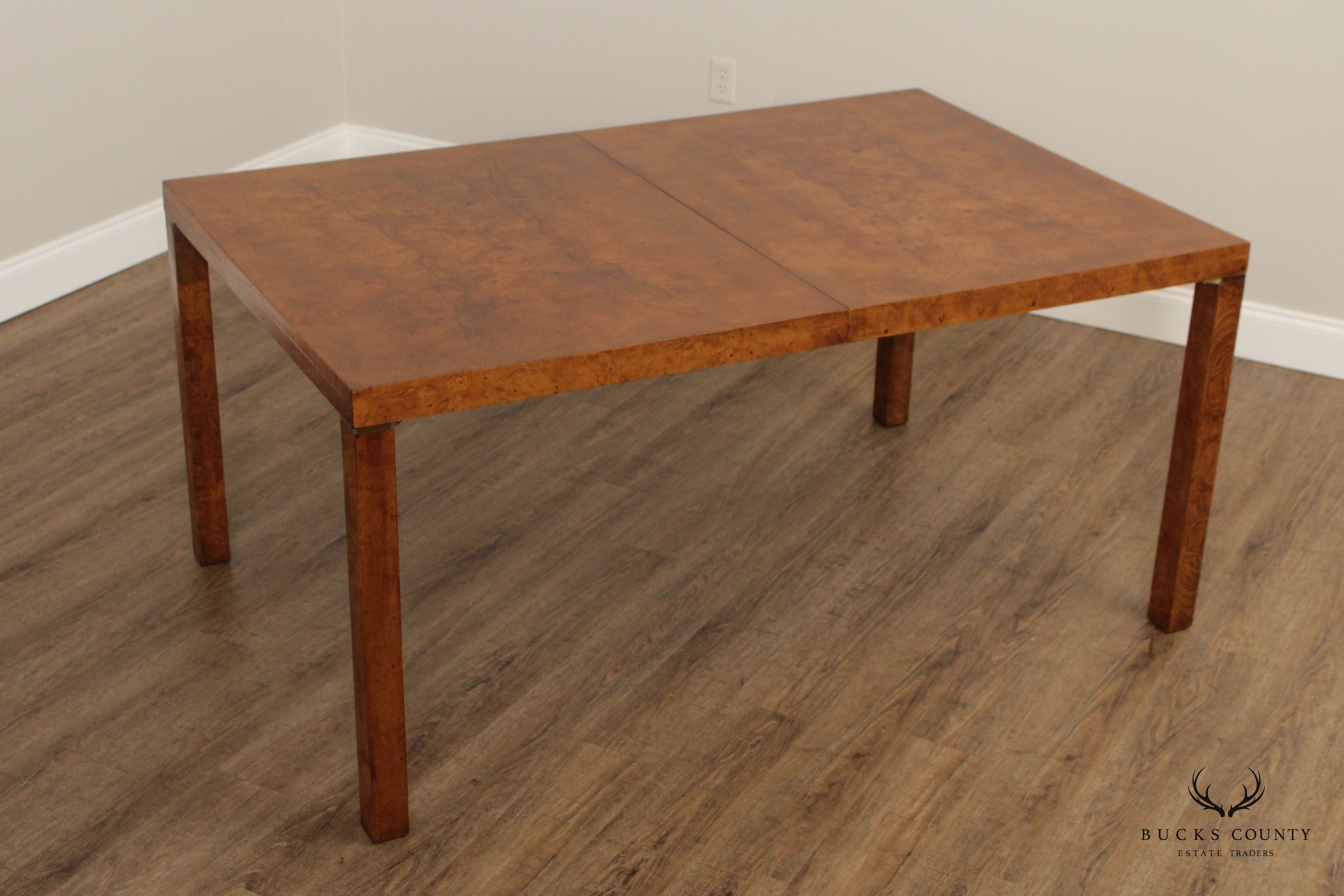 Lane Mid Century Modern Burlwood Expandable Dining Table