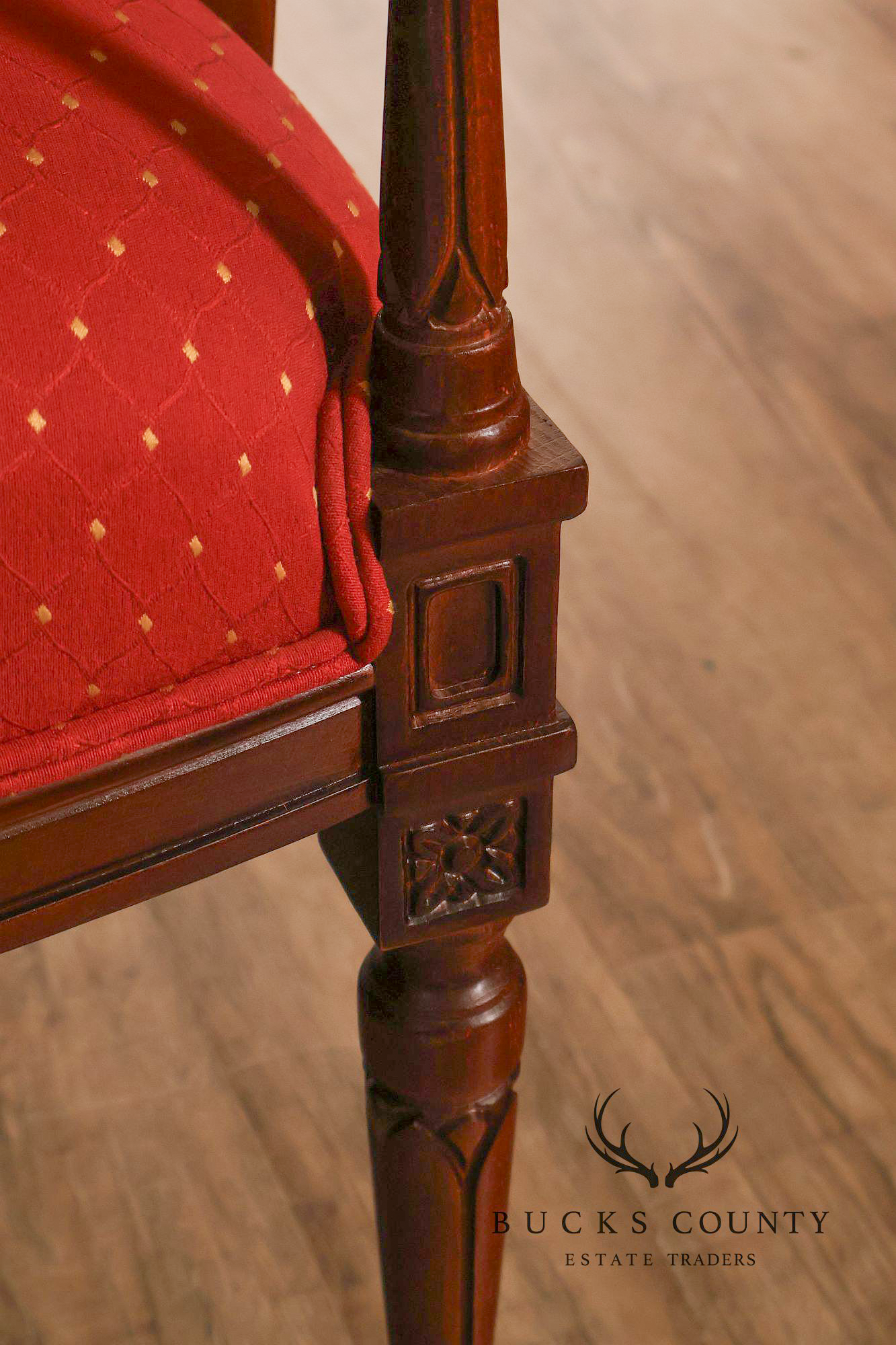 Bassett Federal Style Mahogany Cane Back Accent Chair