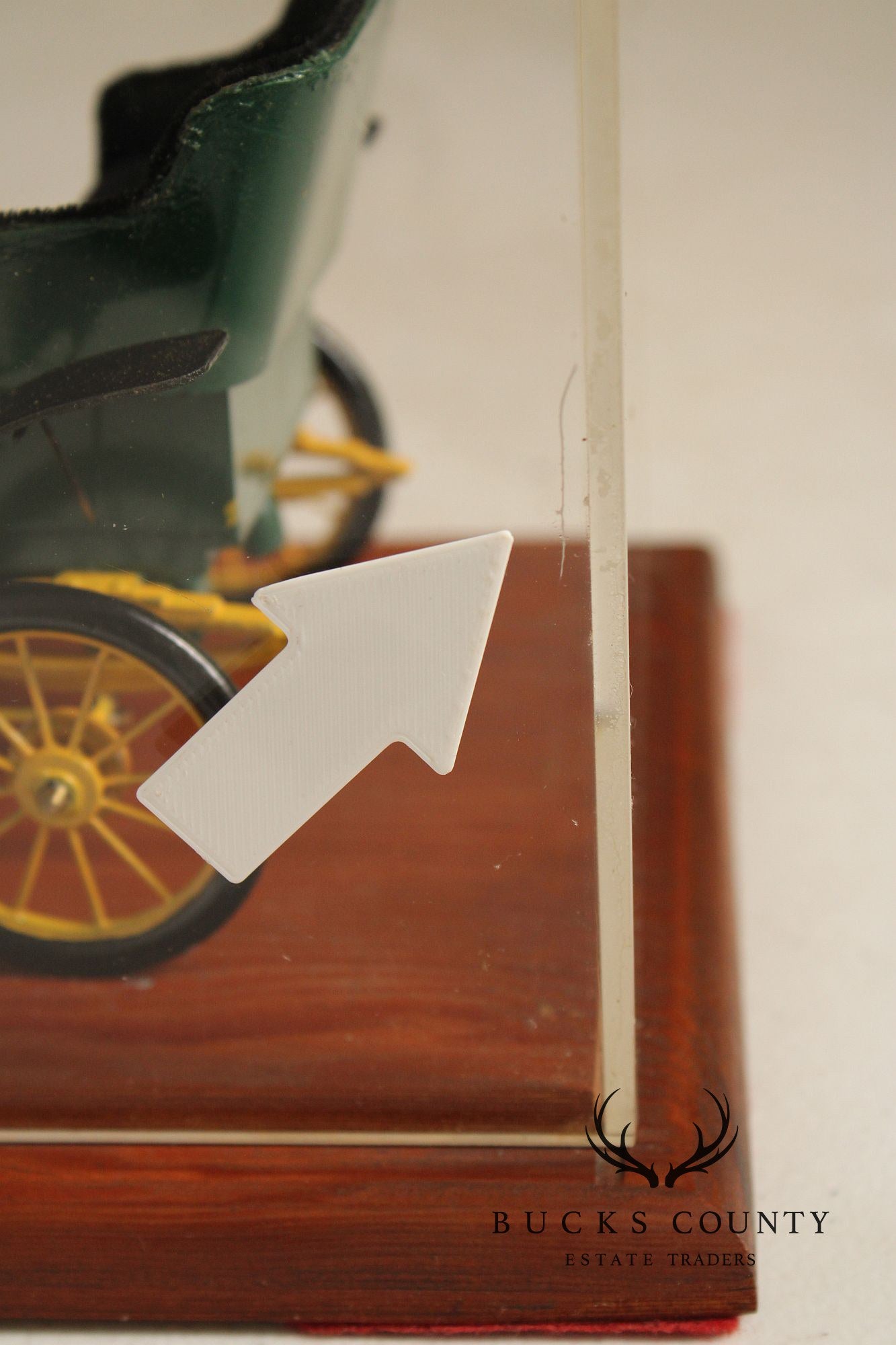 Philip Jacoby Carved Wood Stanley Steamer Automobile in Display Case