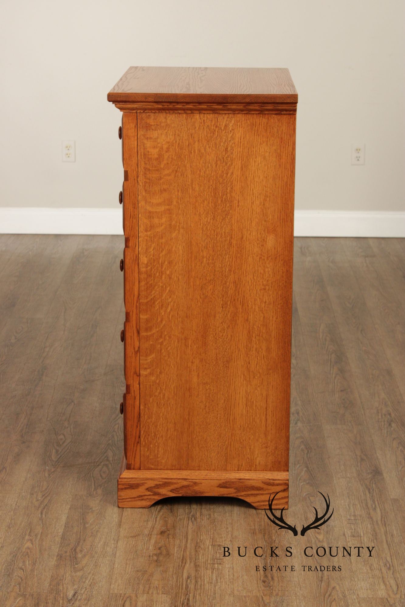Hunt Country Furniture Pair of Oak Five Drawer Dressers