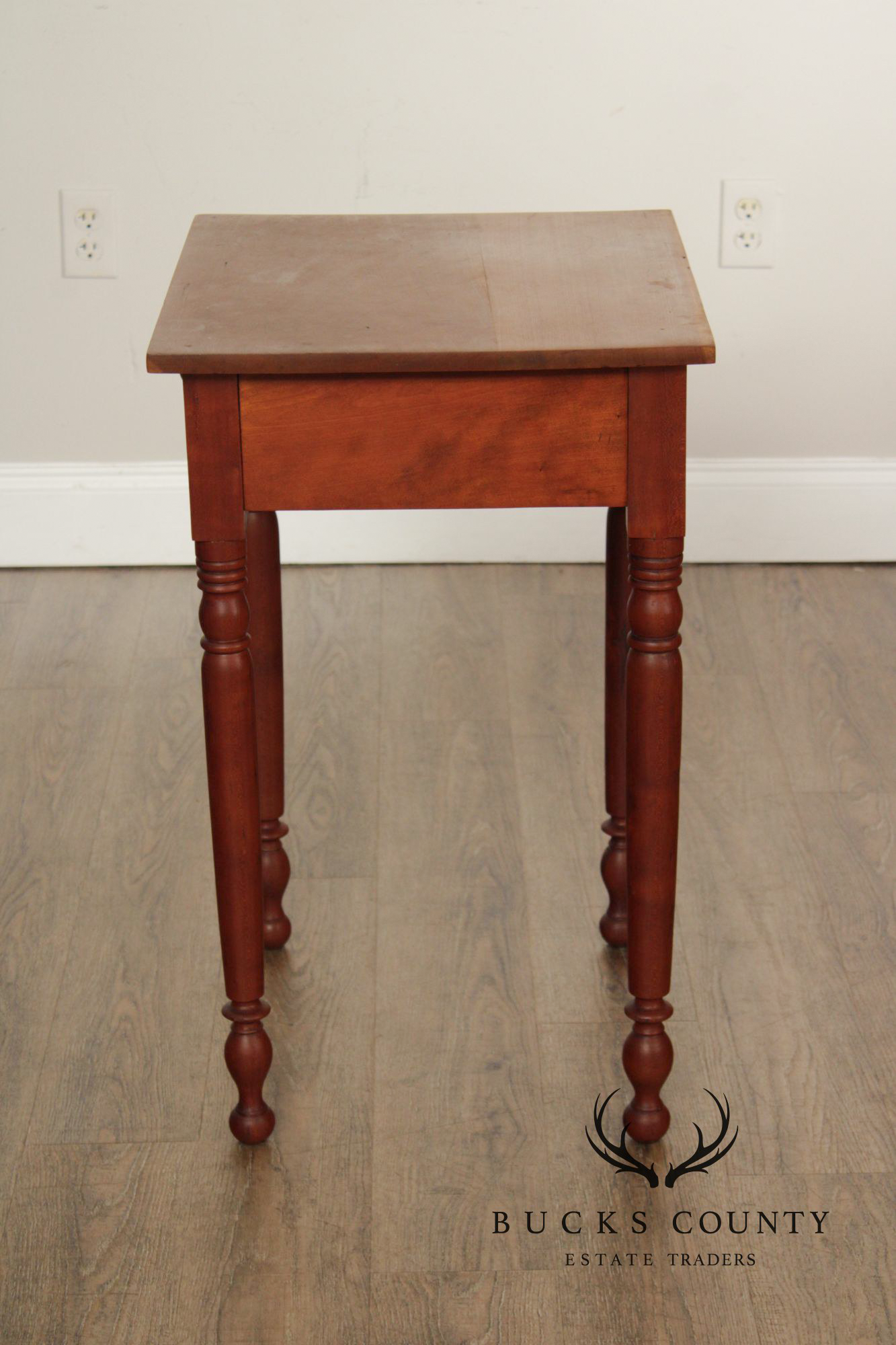 Antique American Poplar Empire One Drawer Work Table