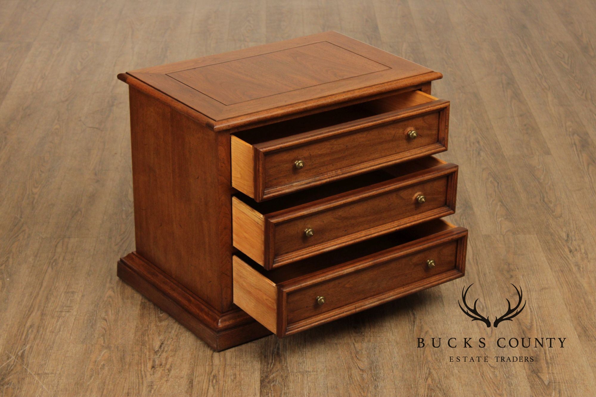 John Stuart Vintage Pair of Walnut Nightstands