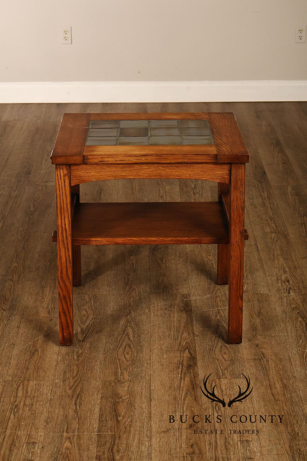 Stickley Mission Collection Tile Top Oak End Table