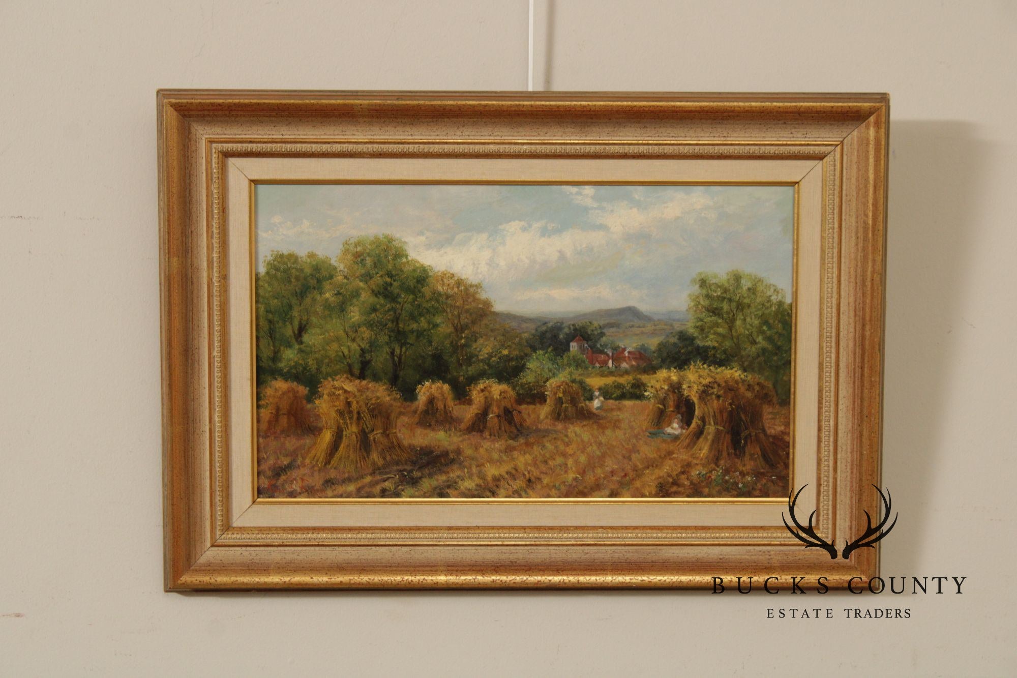 Kate E. Foster Oil Painting, 'Hayfield'