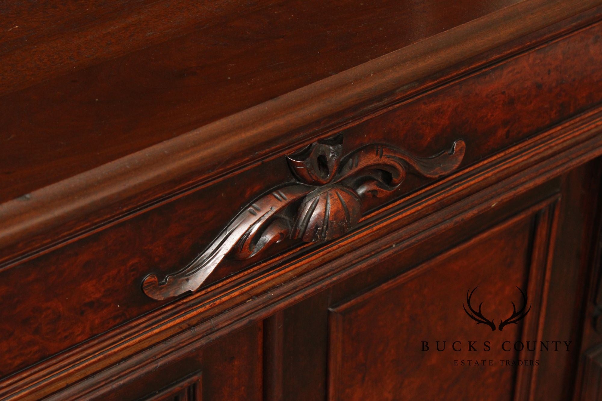 Antique Renaissance Revival Carved Walnut Drop-Front Desk