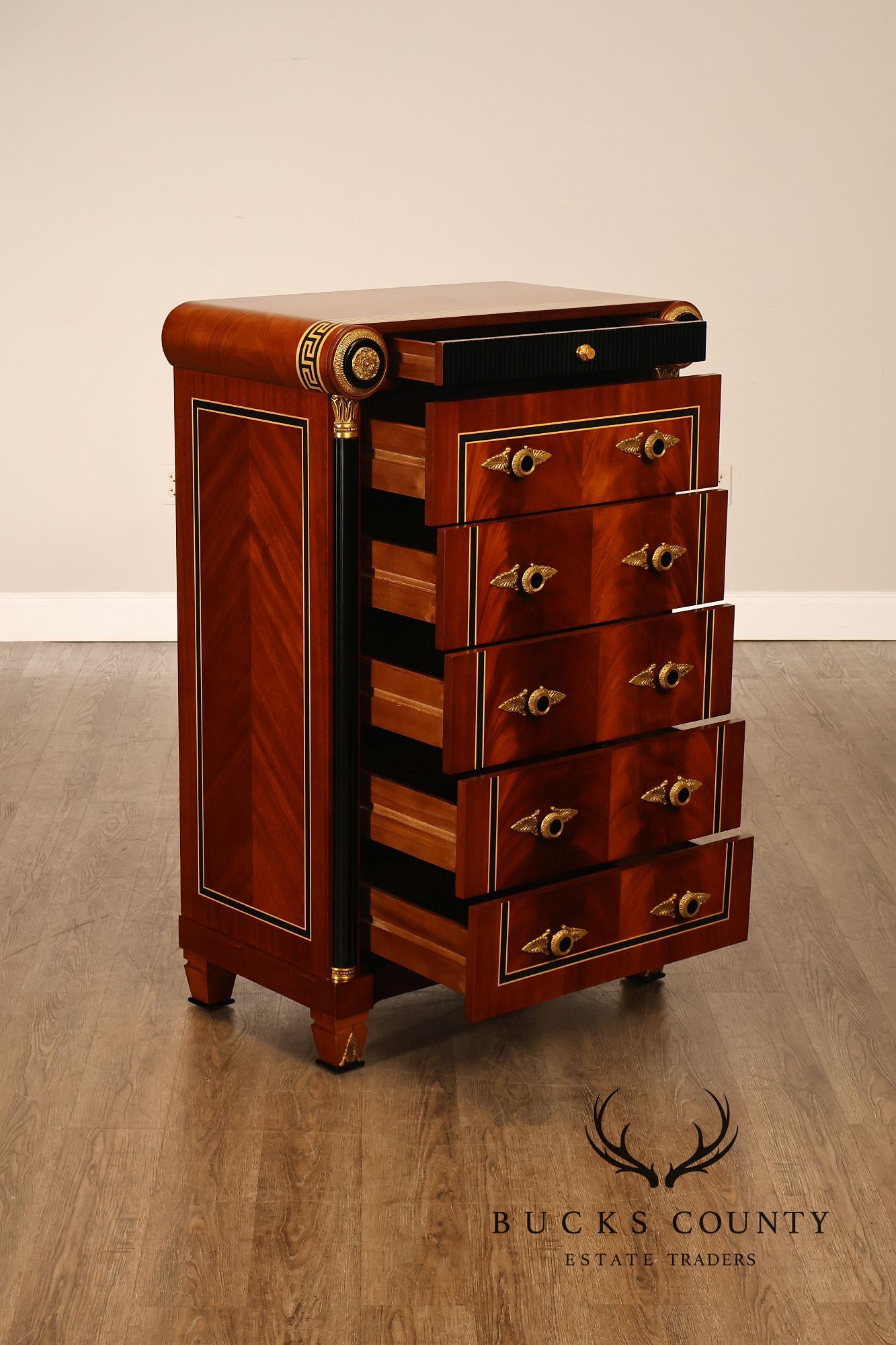 Infinity Furniture Neoclassical Style Mahogany Tall Chest