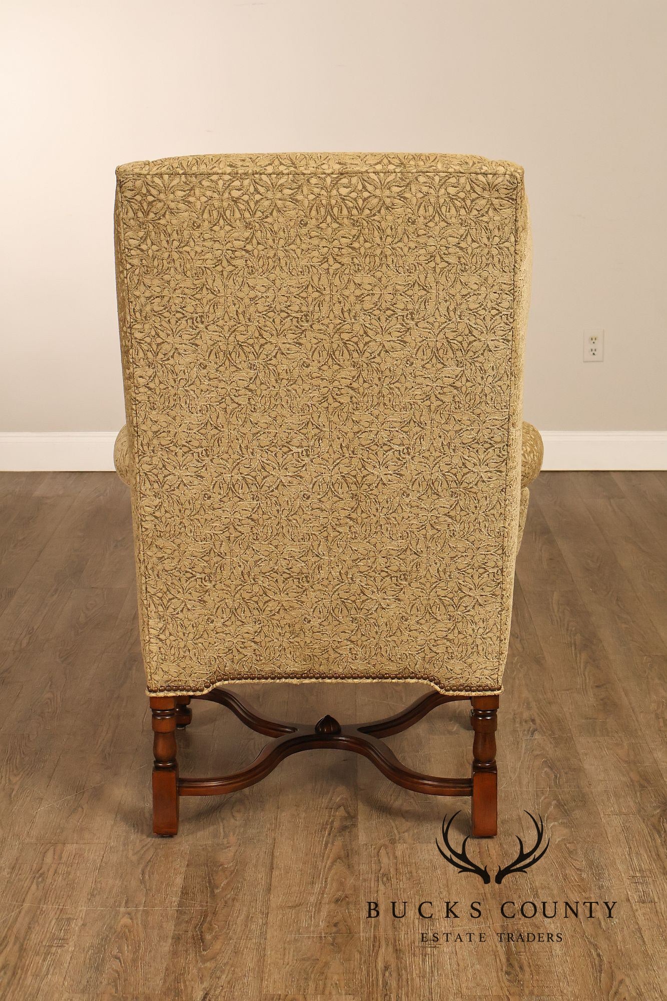 Lee Jofa Pair Of Custom Upholstered Wingback "Mayfair" Armchairs