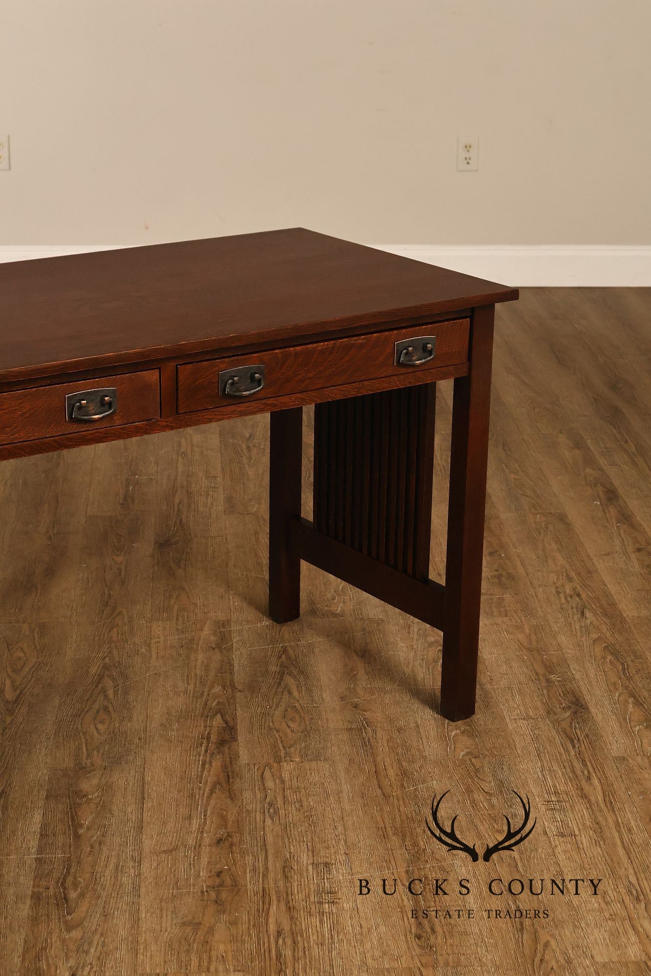 Stickley Mission Collection Oak Spindle Library Desk
