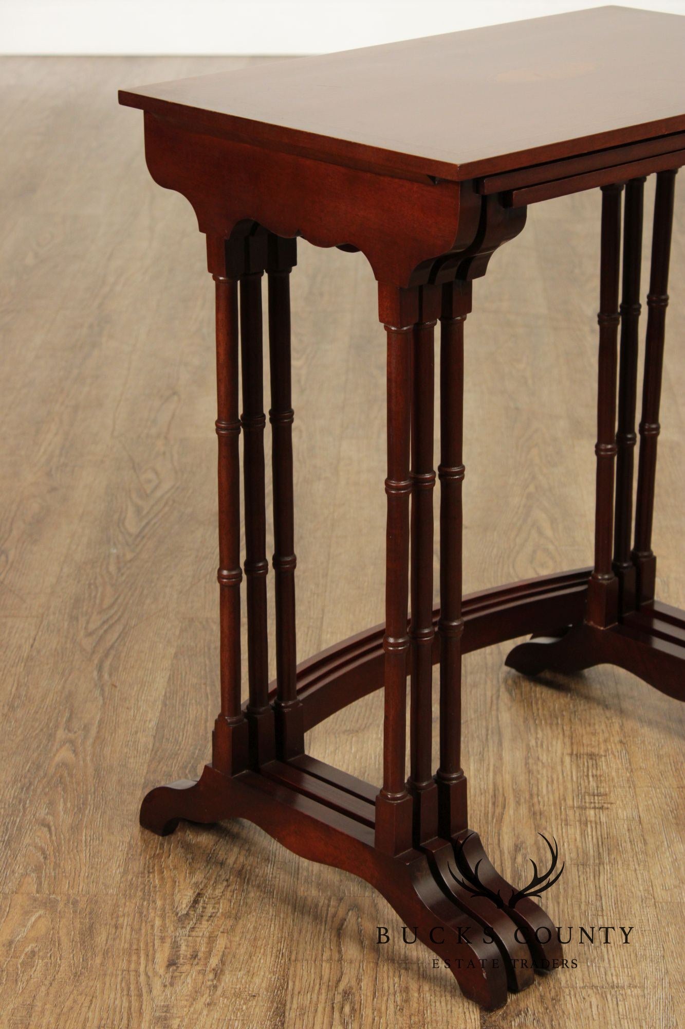 Colony Furniture Regency Style Inlaid Mahogany Nesting Tables