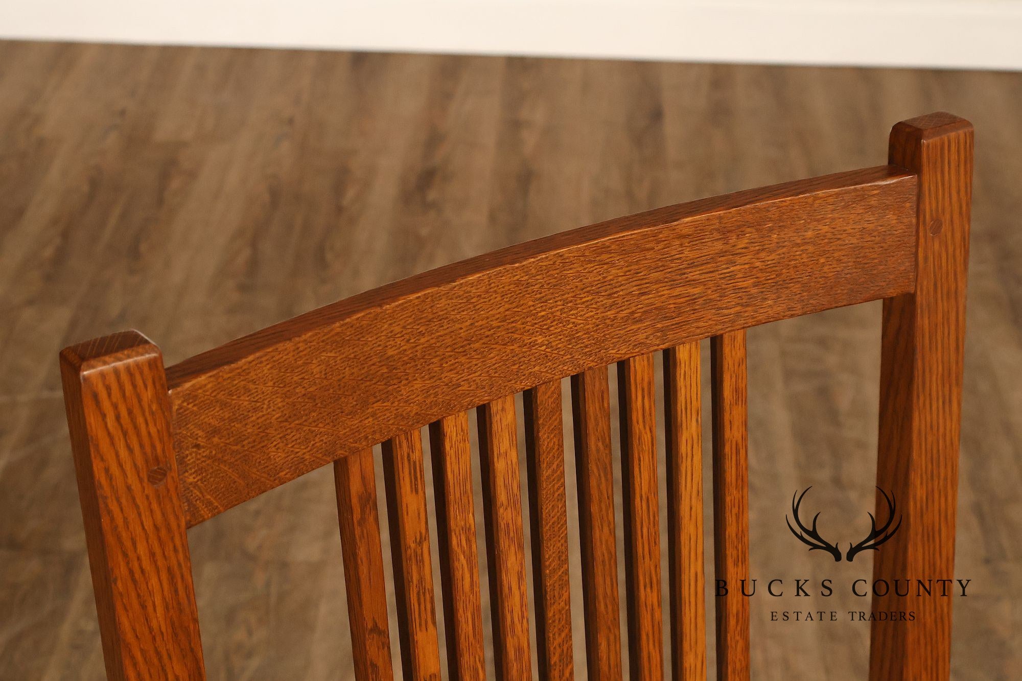 Stickley Mission Collection Pair of Oak Spindle Side Dining Chairs