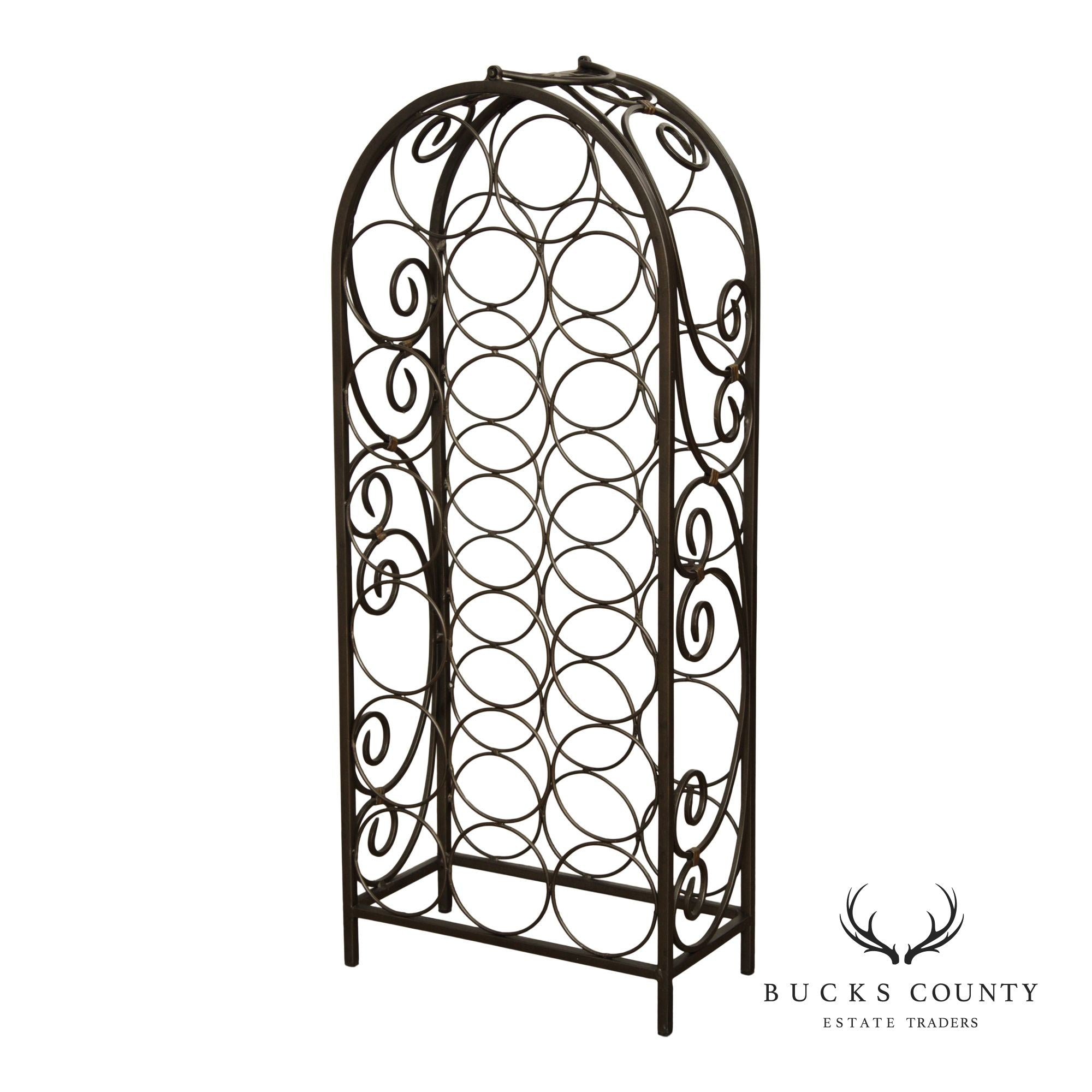 Arched 20-Bottle Iron Wine Rack