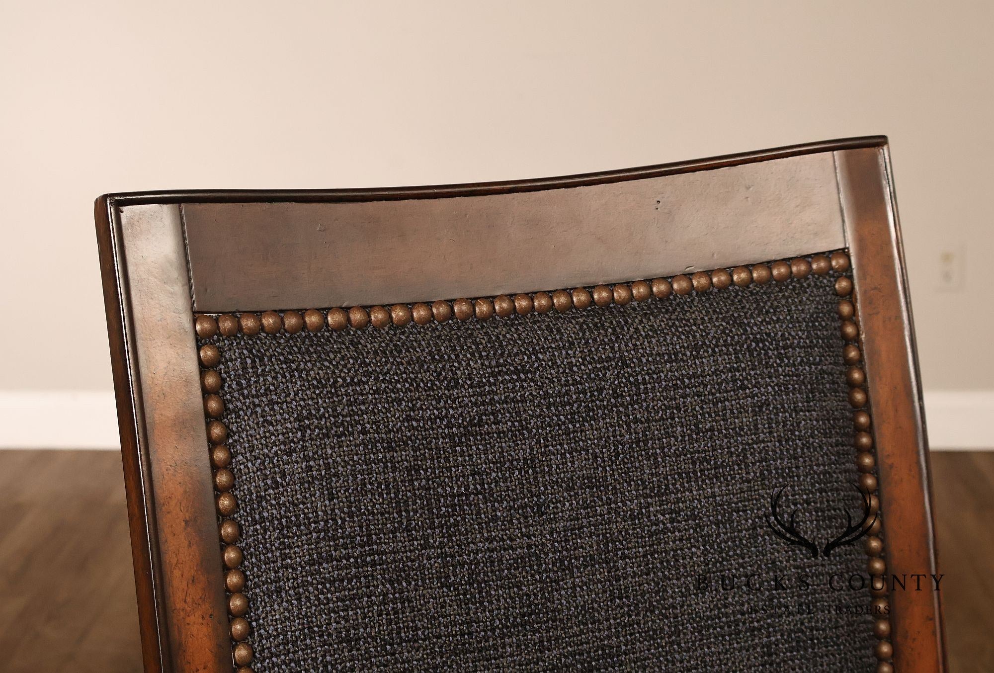 Contemporary Pair of Upholstered Bar Stools