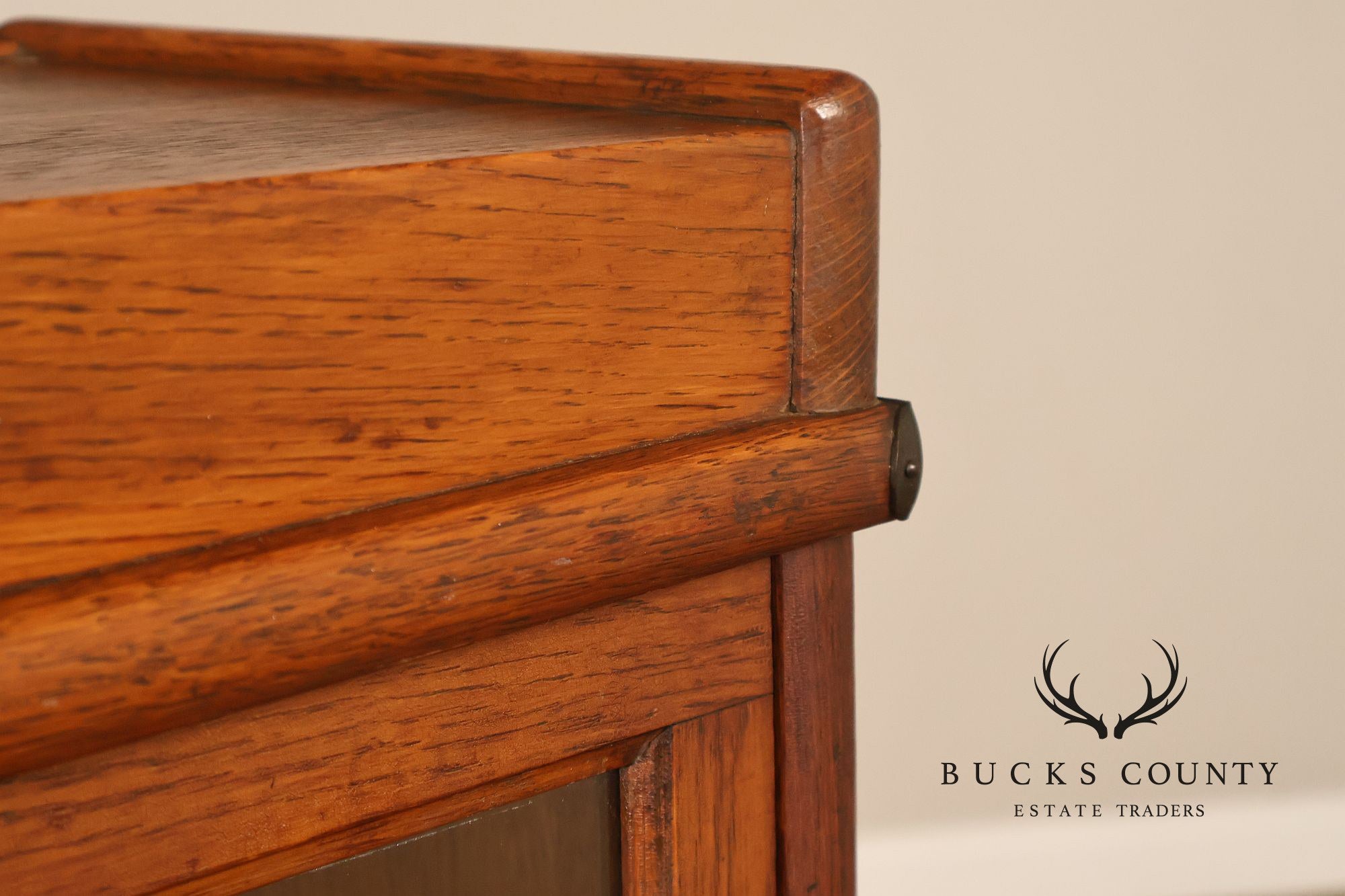 Macey Antique Oak Three Section Barrister Bookcase