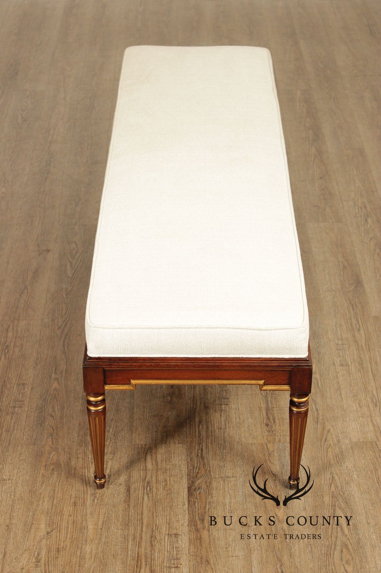 Hickory Chair Neoclassical Style 'Cluny' Upholstered Bench