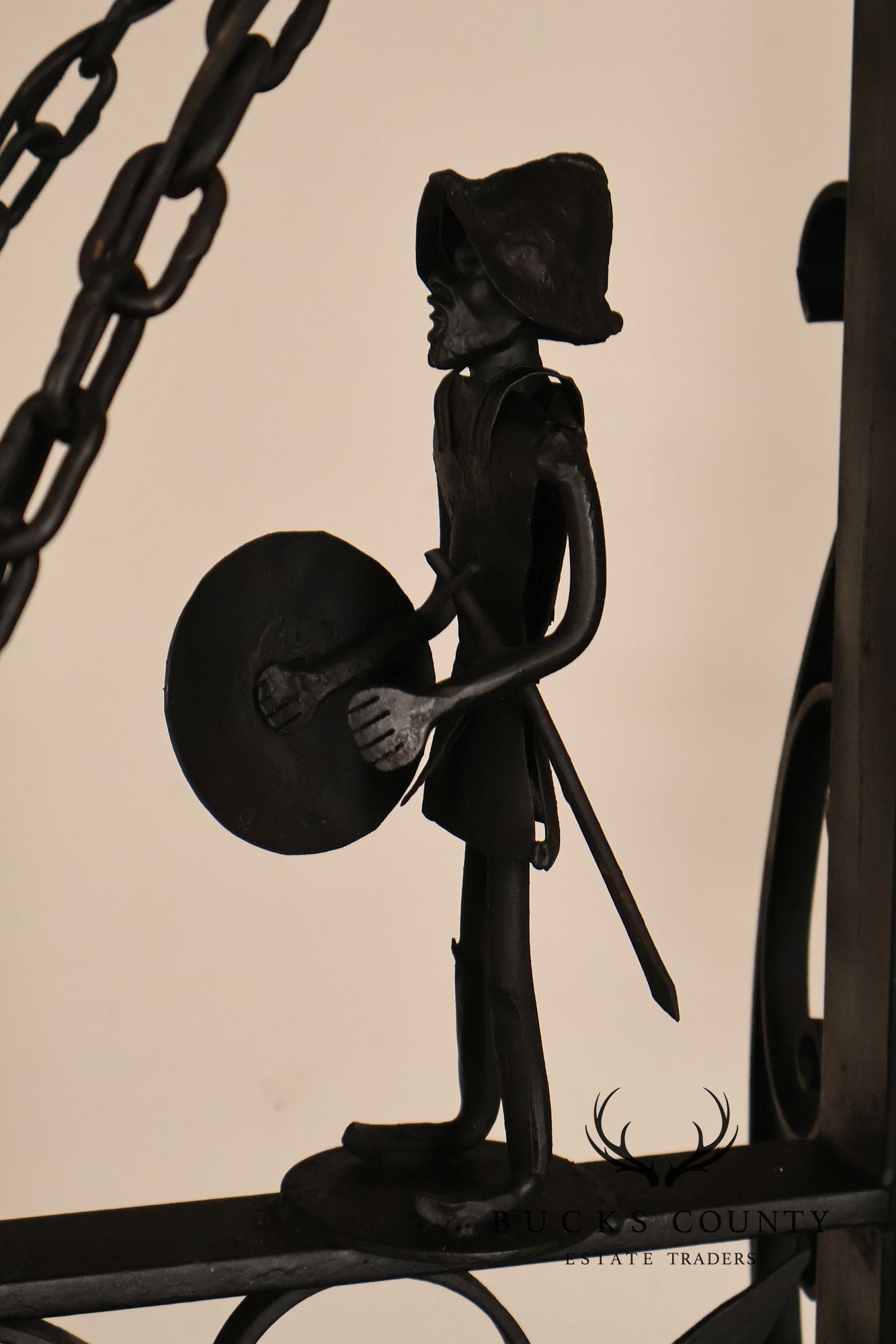 Quality Hand Forged Spanish Revival Wrought Iron Chandelier