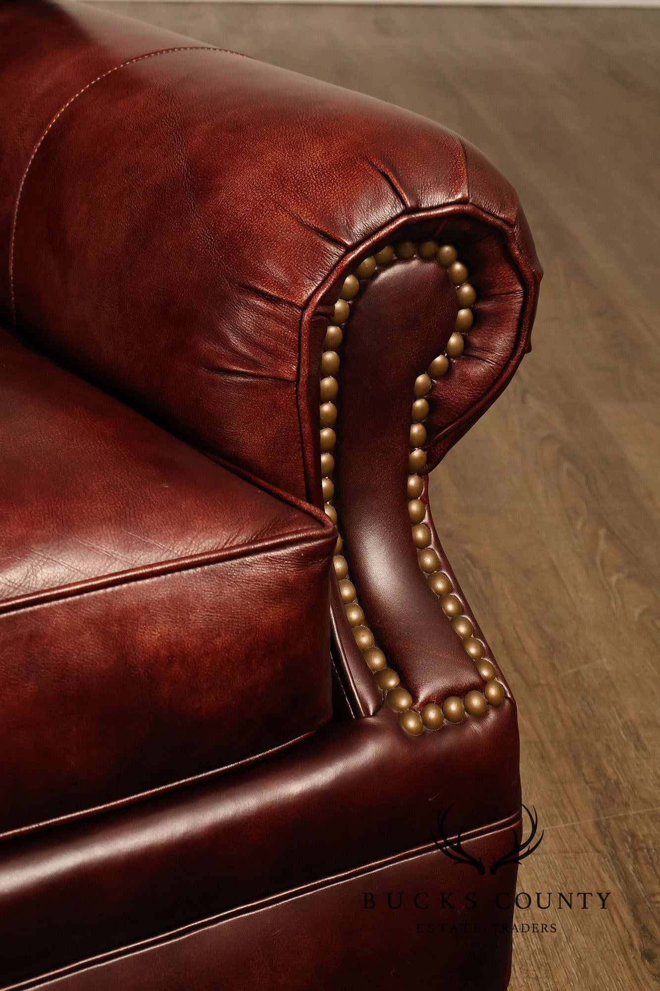 Hancock & Moore Pair of Red Leather 'Clivedon' Armchairs