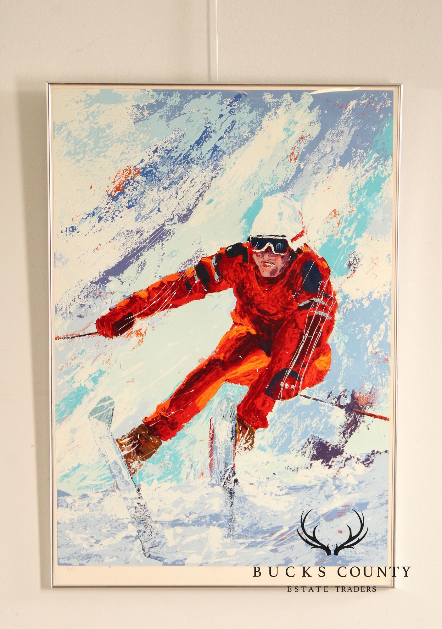 Mark King Limited Edition Framed Print, Downhill Skier